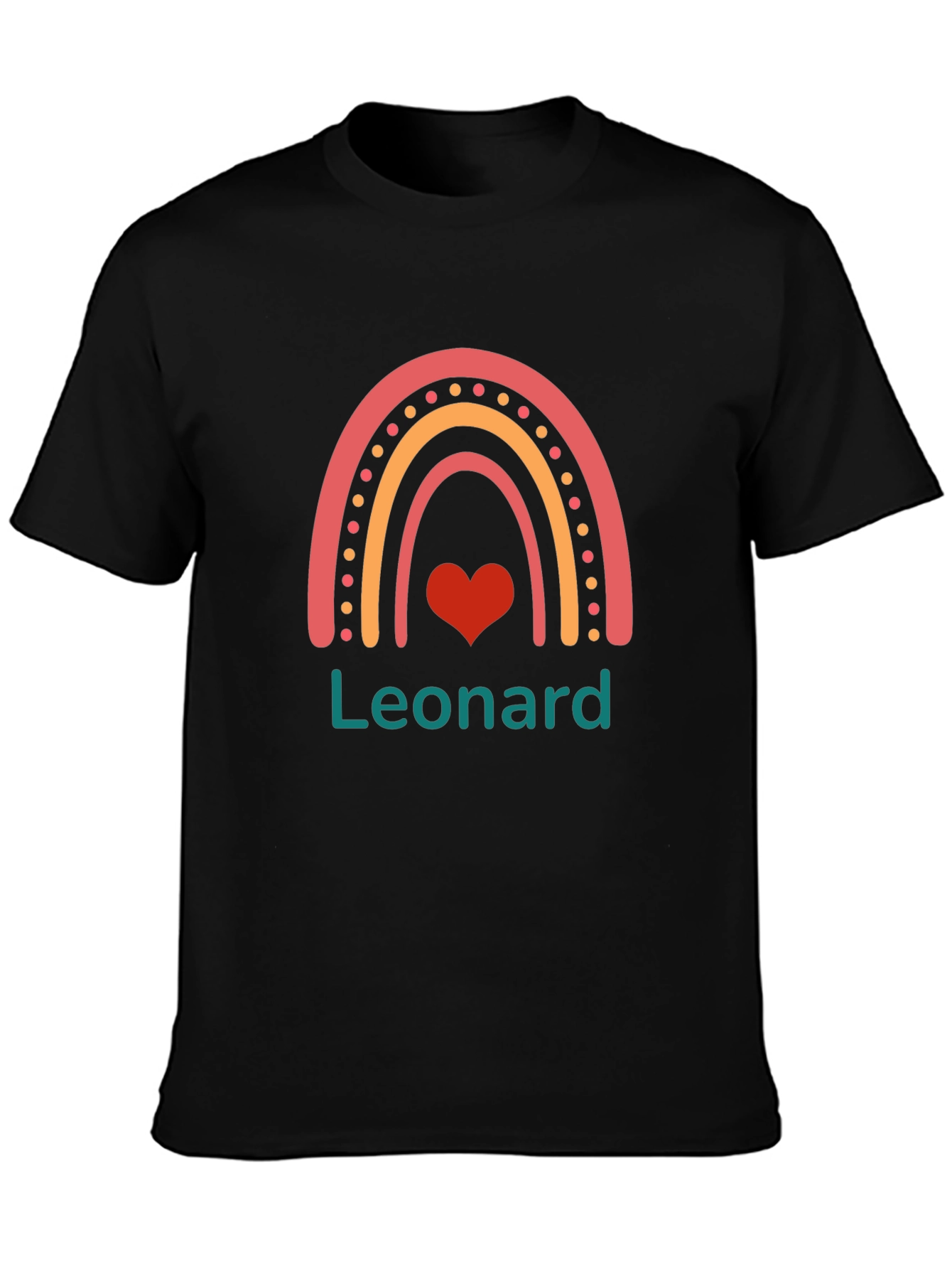 Leonard Rainbow Heart Graphic Tee - Cute & Stylish
