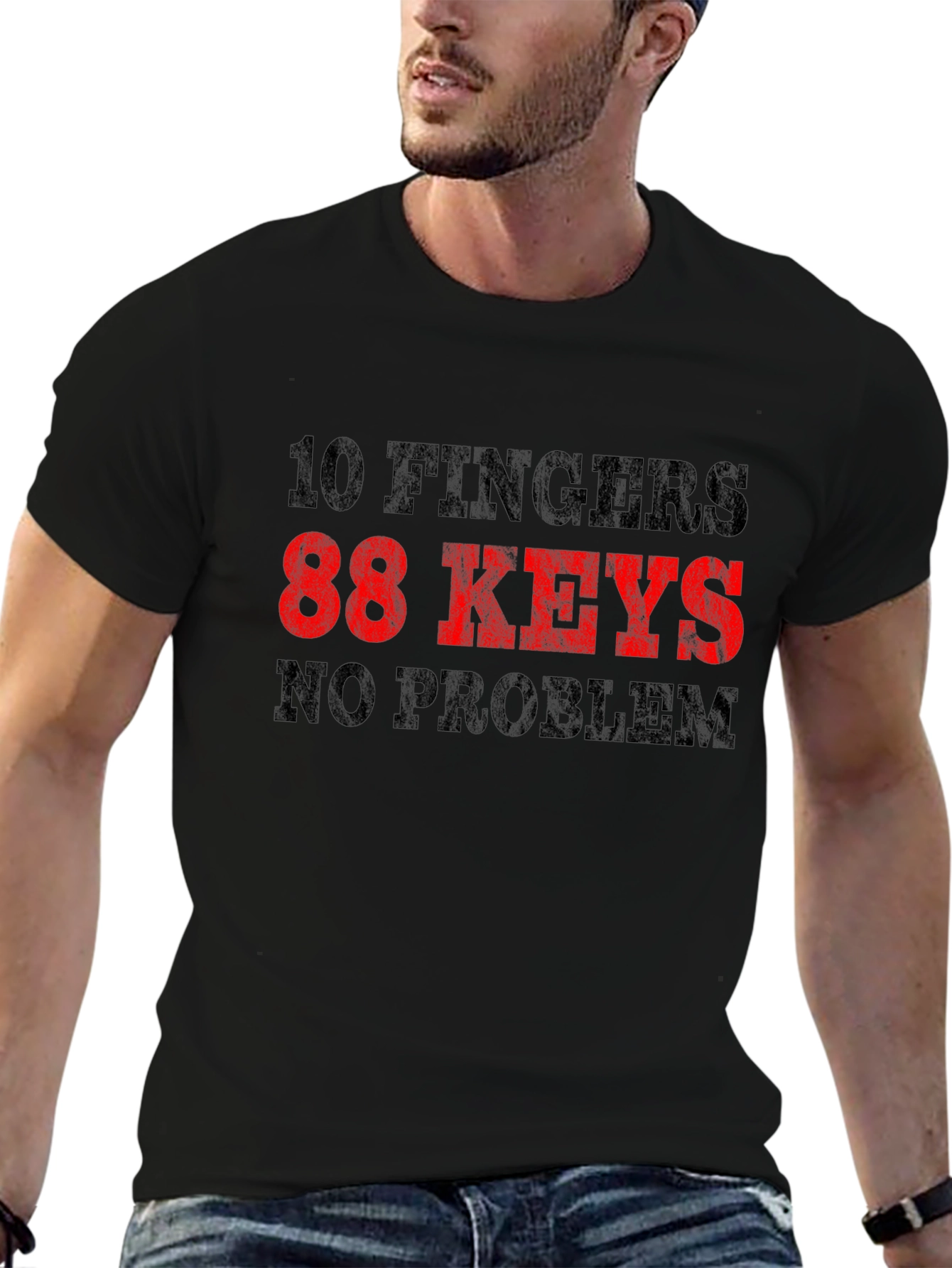 10 Fingers 88 Keys No Problem T-Shirt