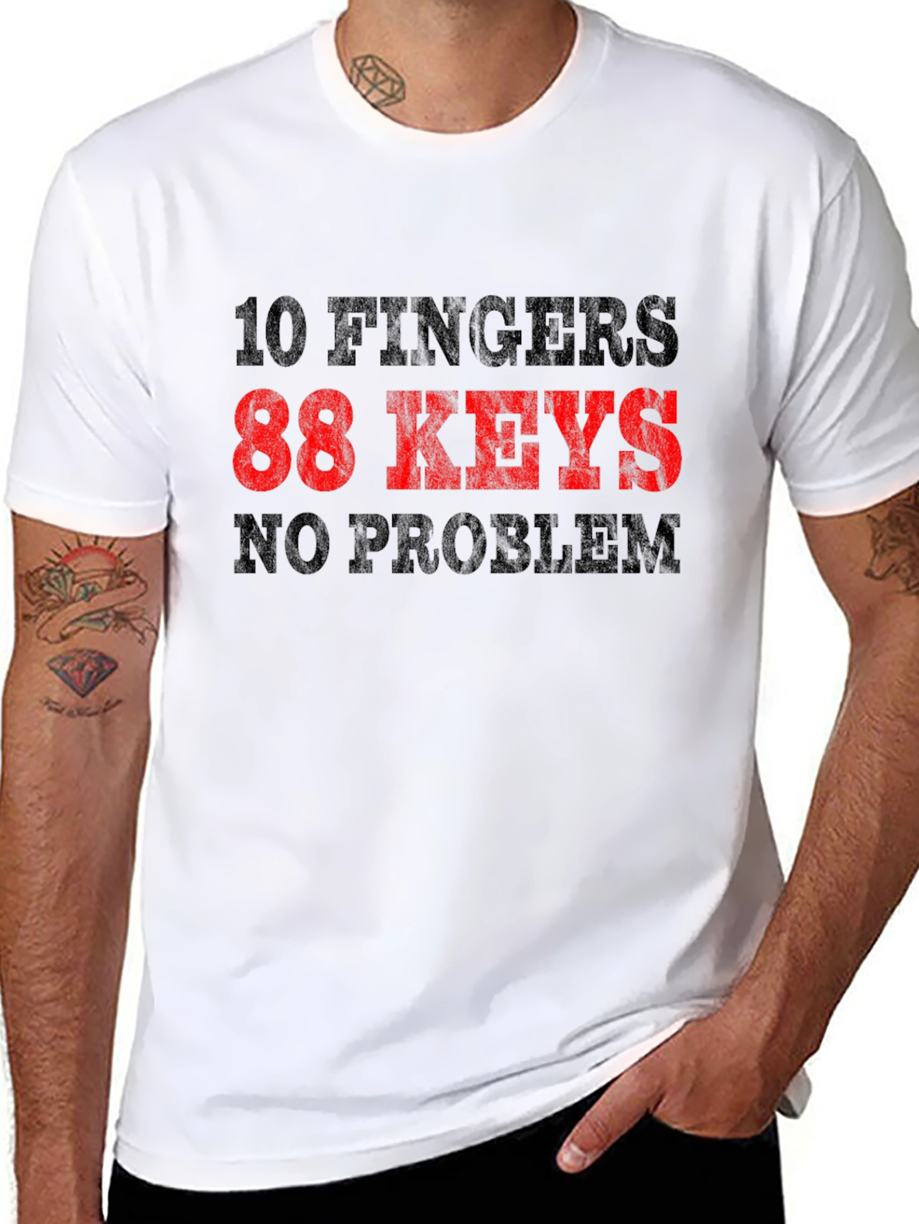 10 Fingers 88 Keys No Problem T-Shirt
