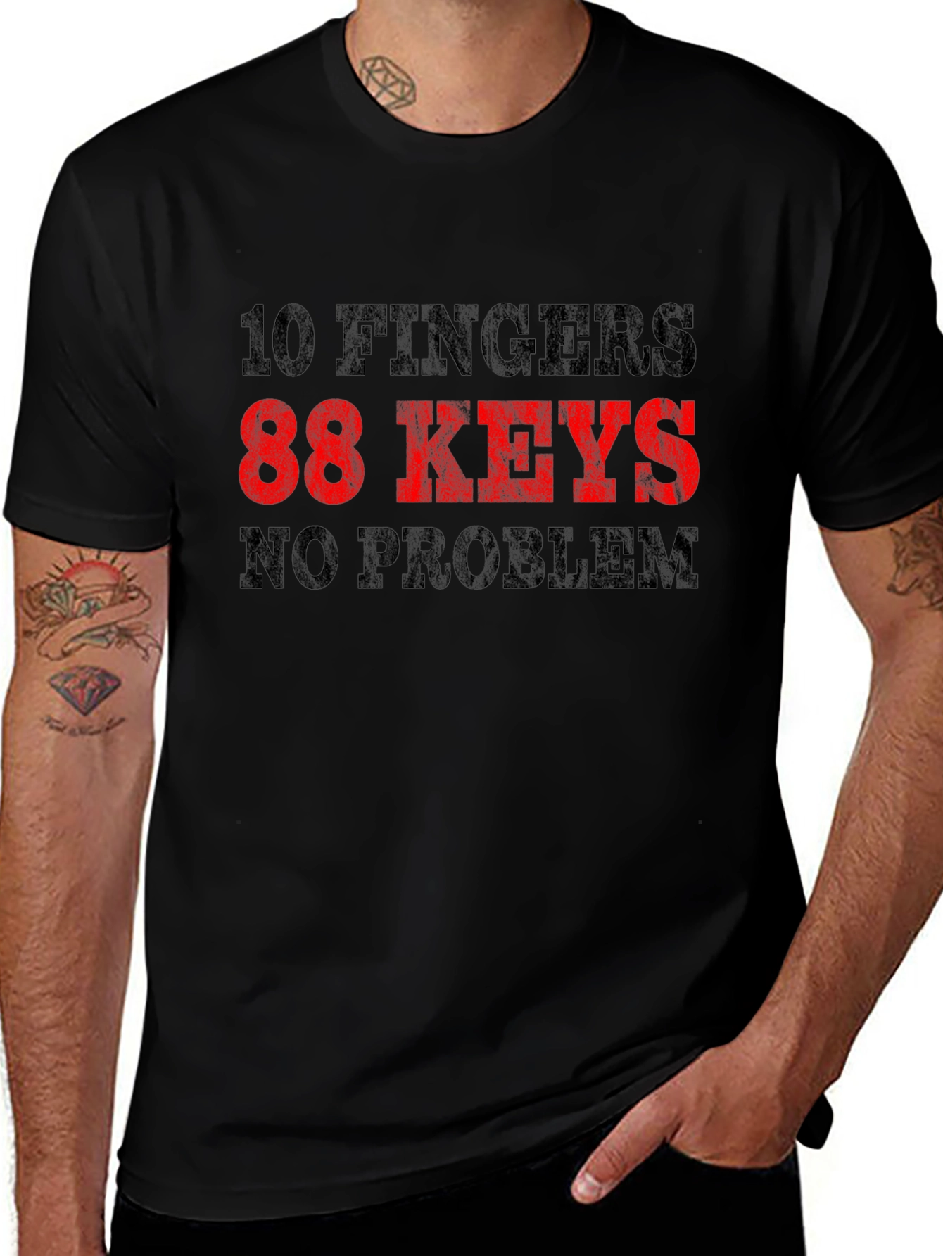 10 Fingers 88 Keys No Problem T-Shirt