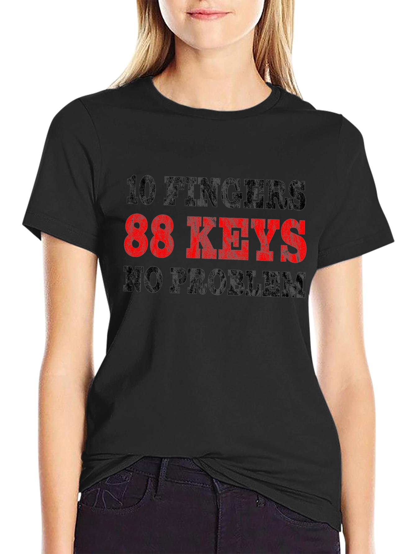 10 Fingers 88 Keys No Problem T-Shirt
