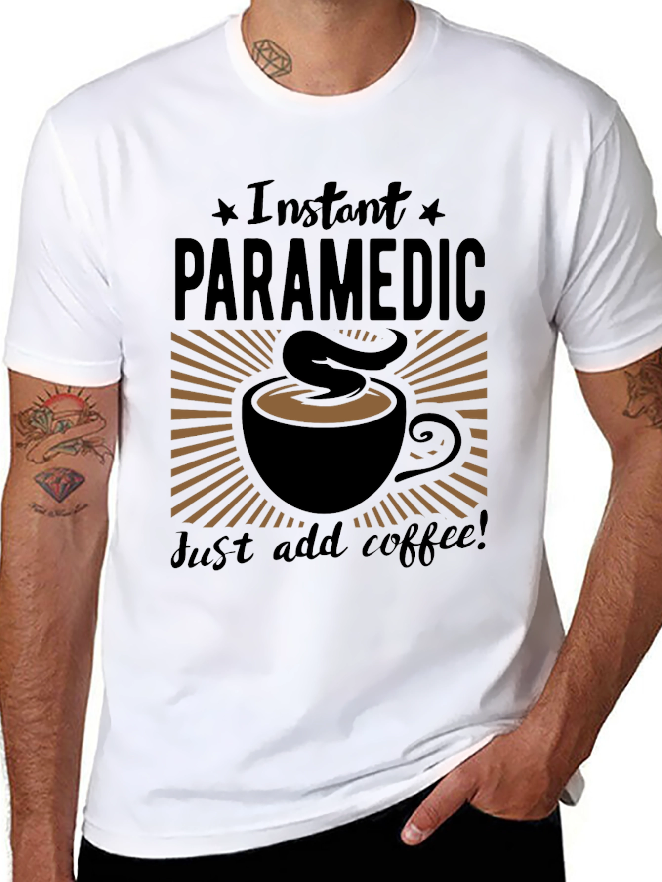 Instant Paramedic Add Coffee Graphic T-Shirt
