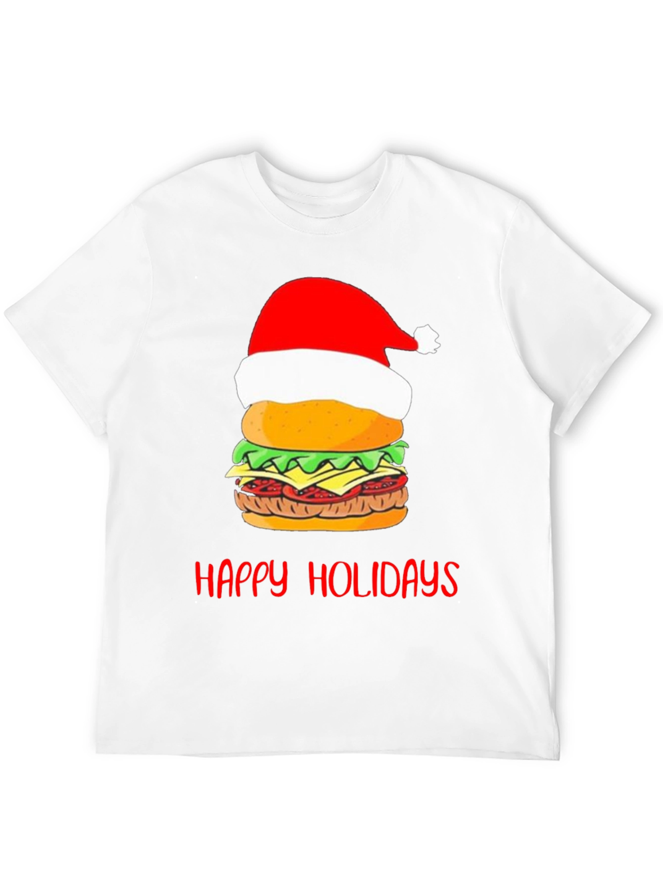 Happy Holidays Burger Christmas Graphic T-Shirt