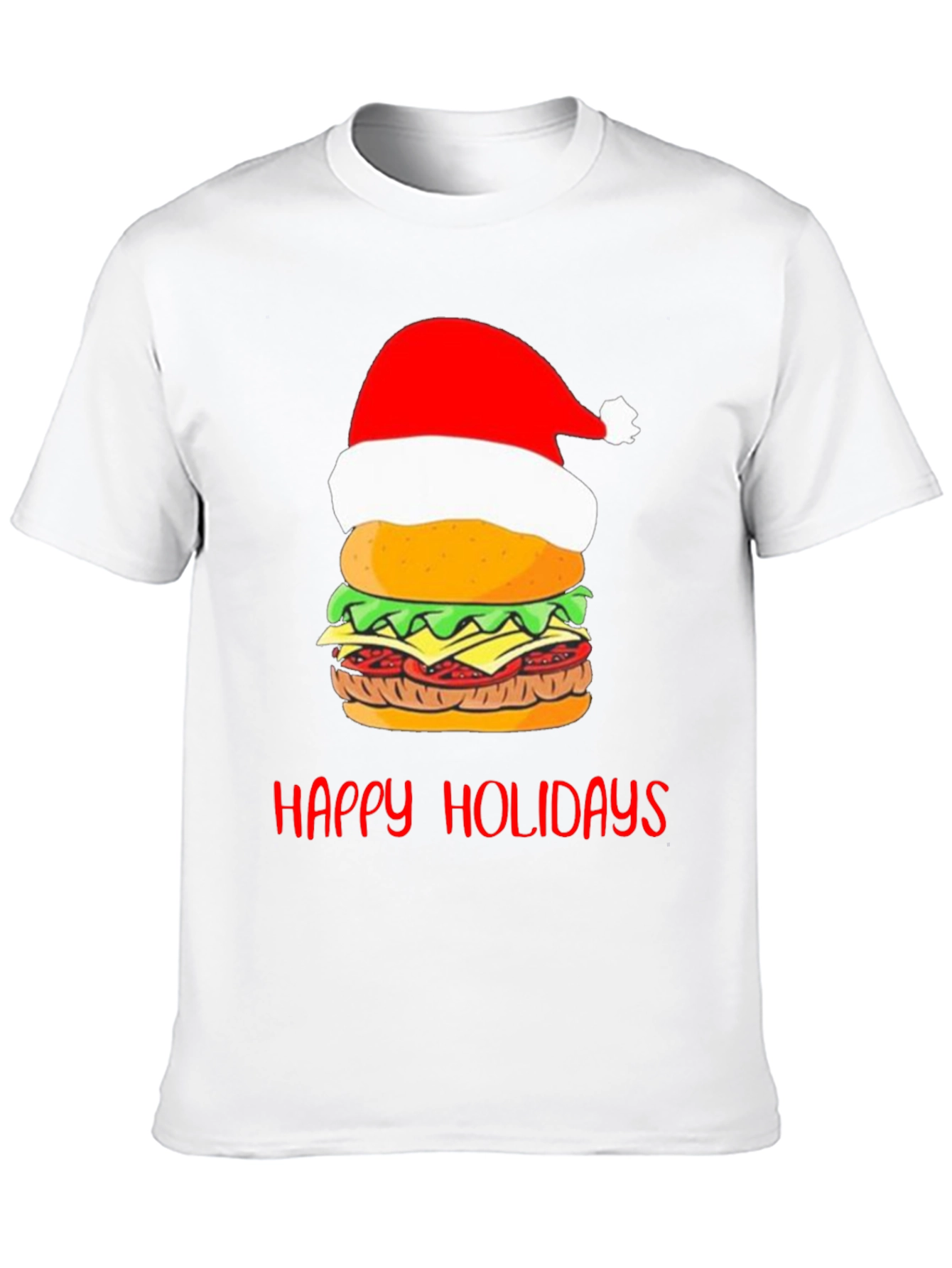 Happy Holidays Burger Christmas Graphic T-Shirt