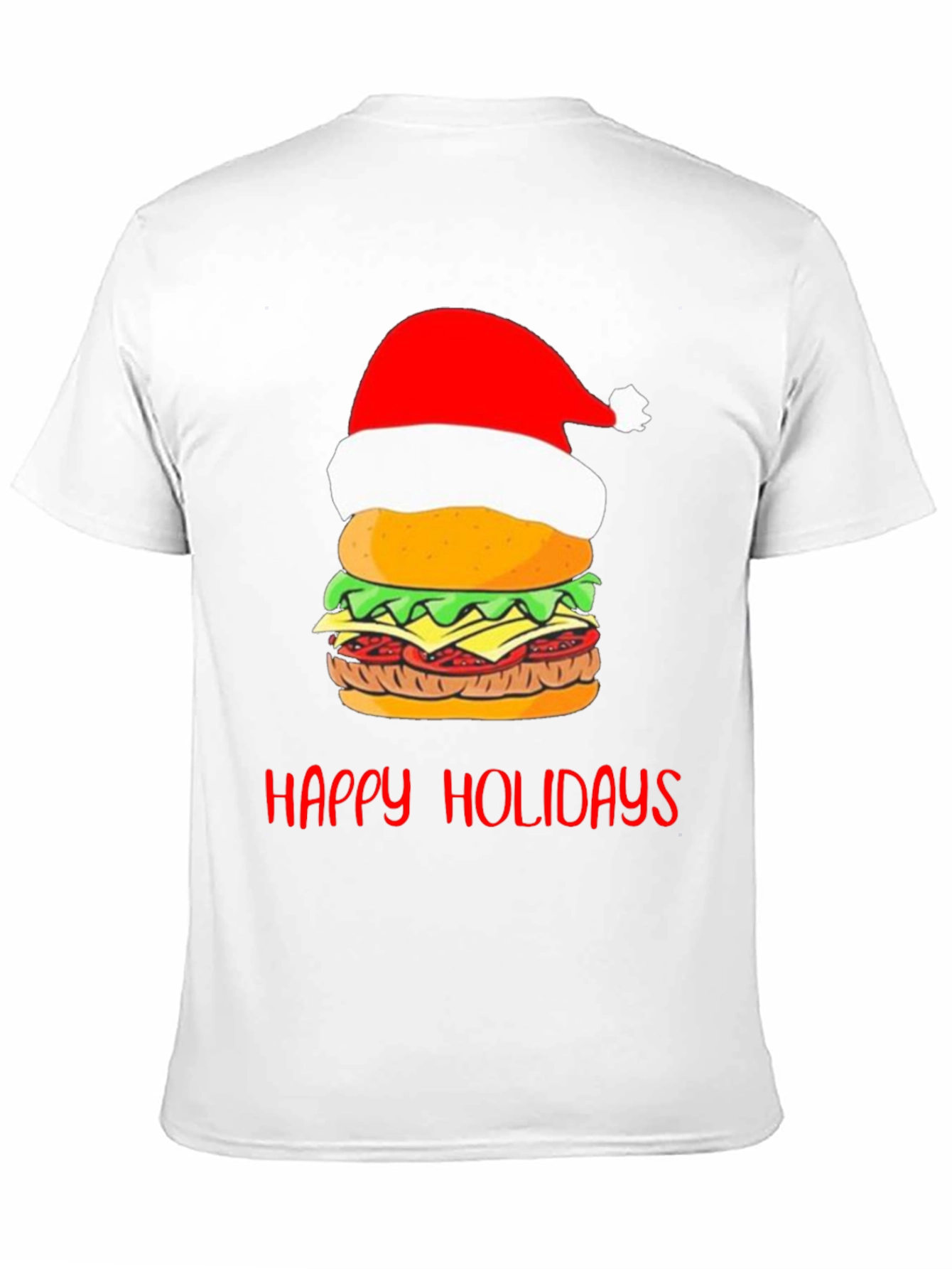 Happy Holidays Burger Christmas Graphic T-Shirt