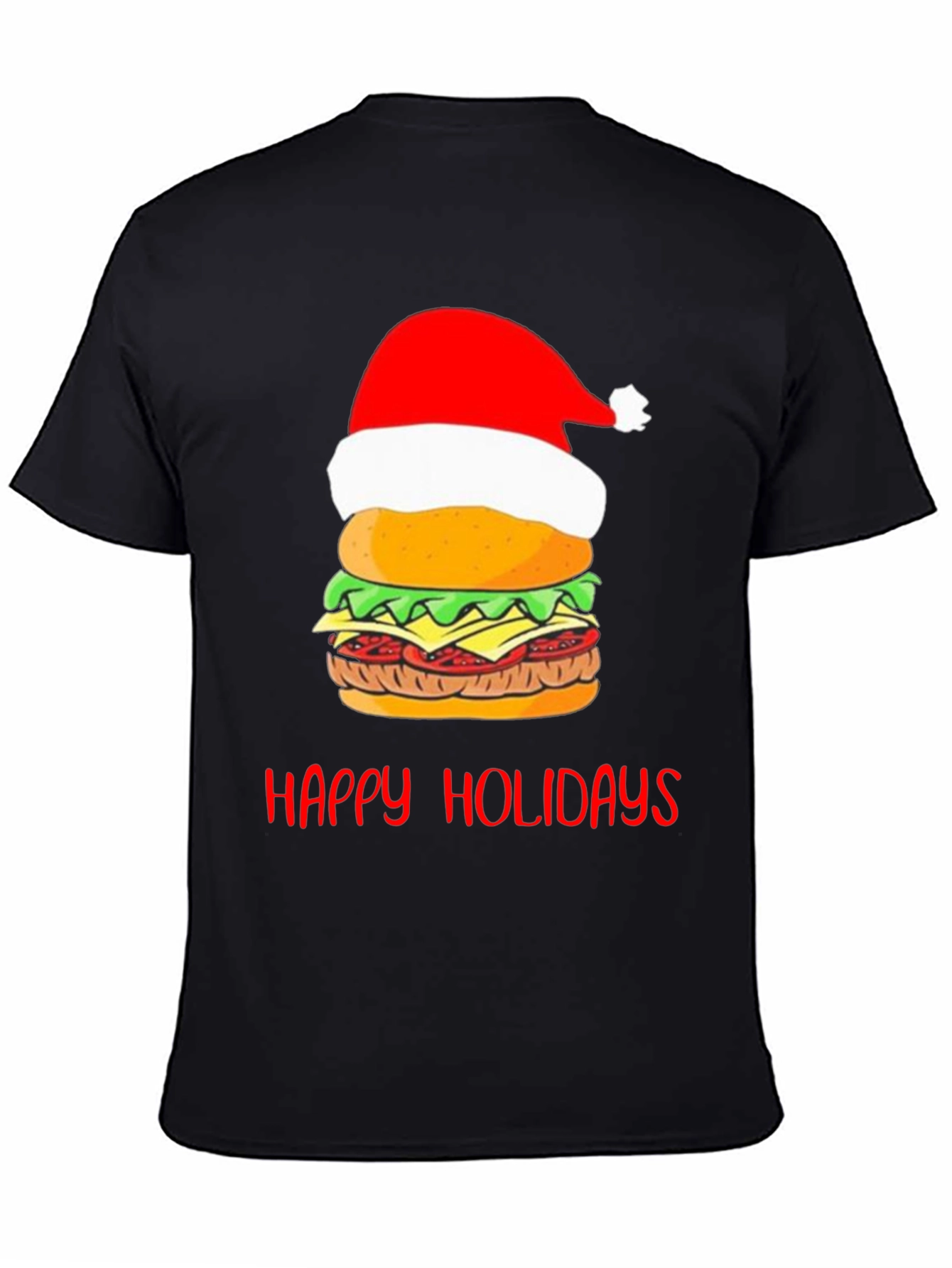 Happy Holidays Burger Christmas Graphic T-Shirt