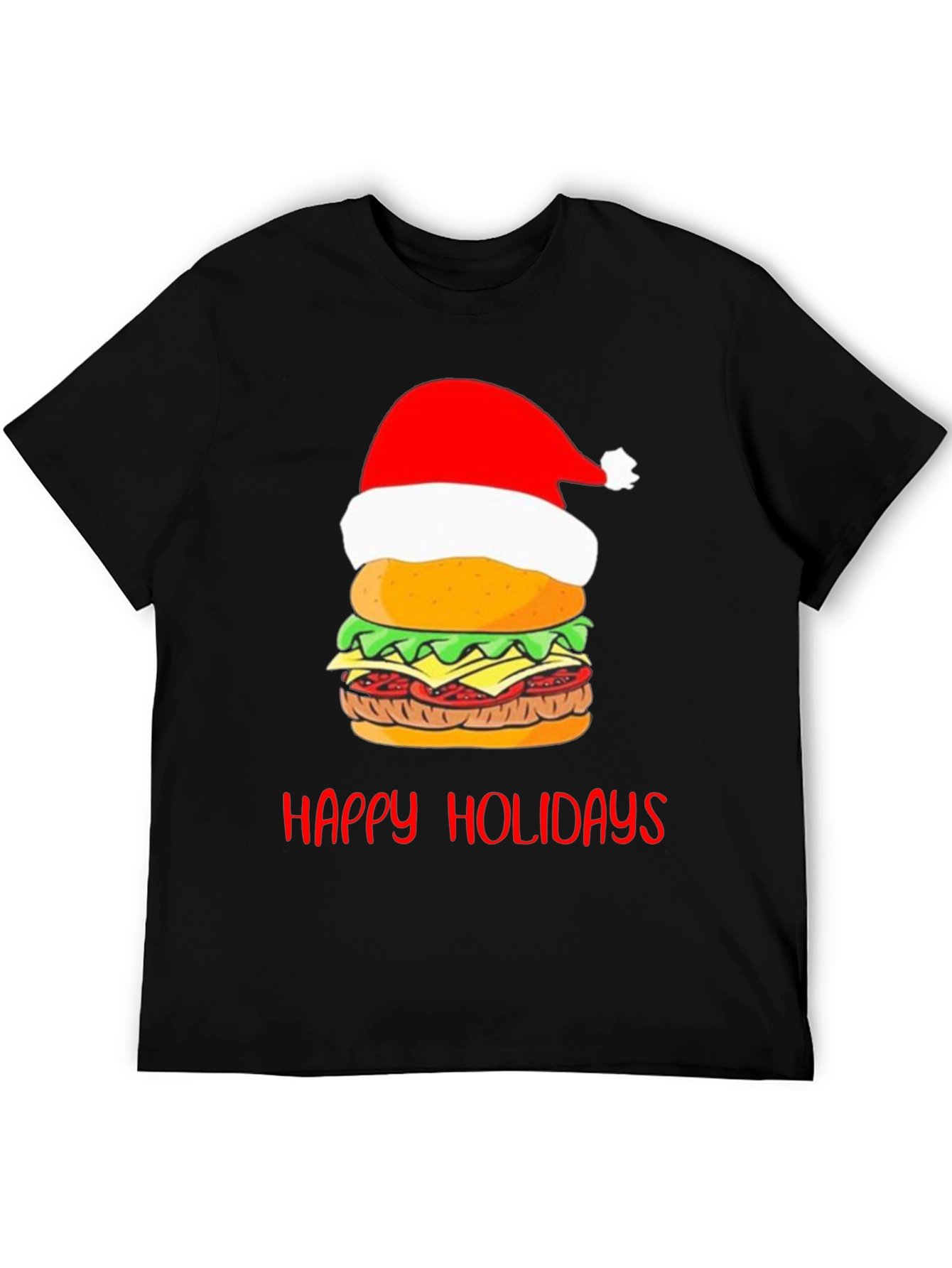 Happy Holidays Burger Christmas Graphic T-Shirt