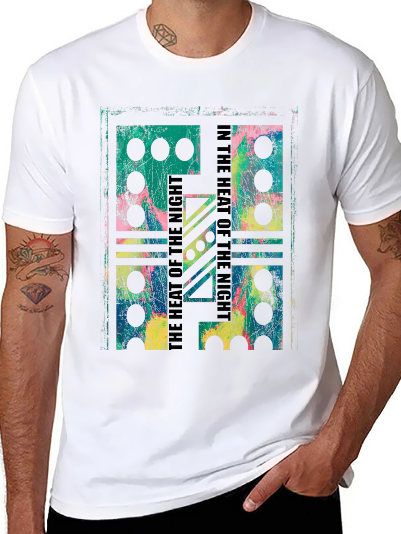 Abstract Domino T-Shirt - Heat of the Night Design