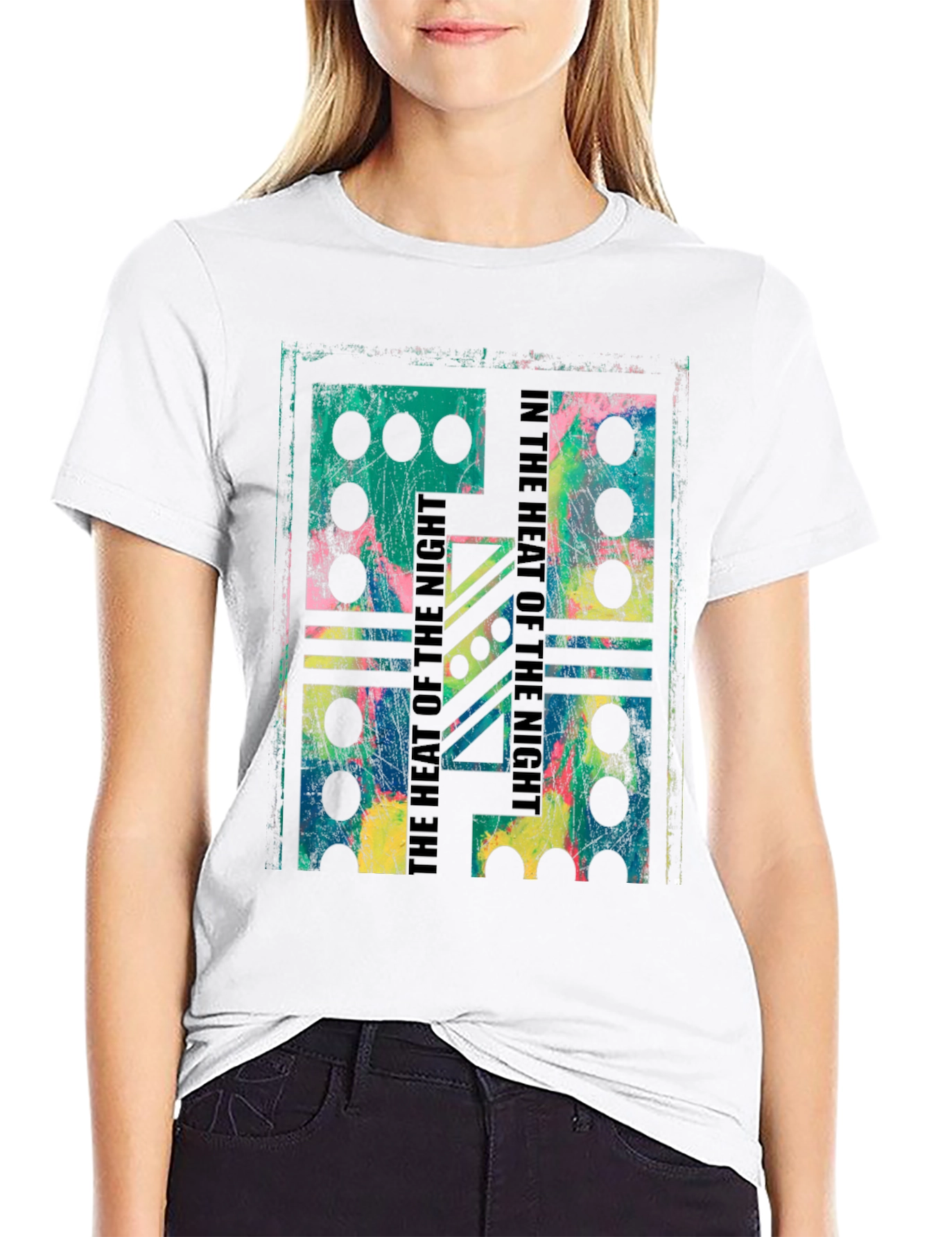 Abstract Domino T-Shirt - Heat of the Night Design