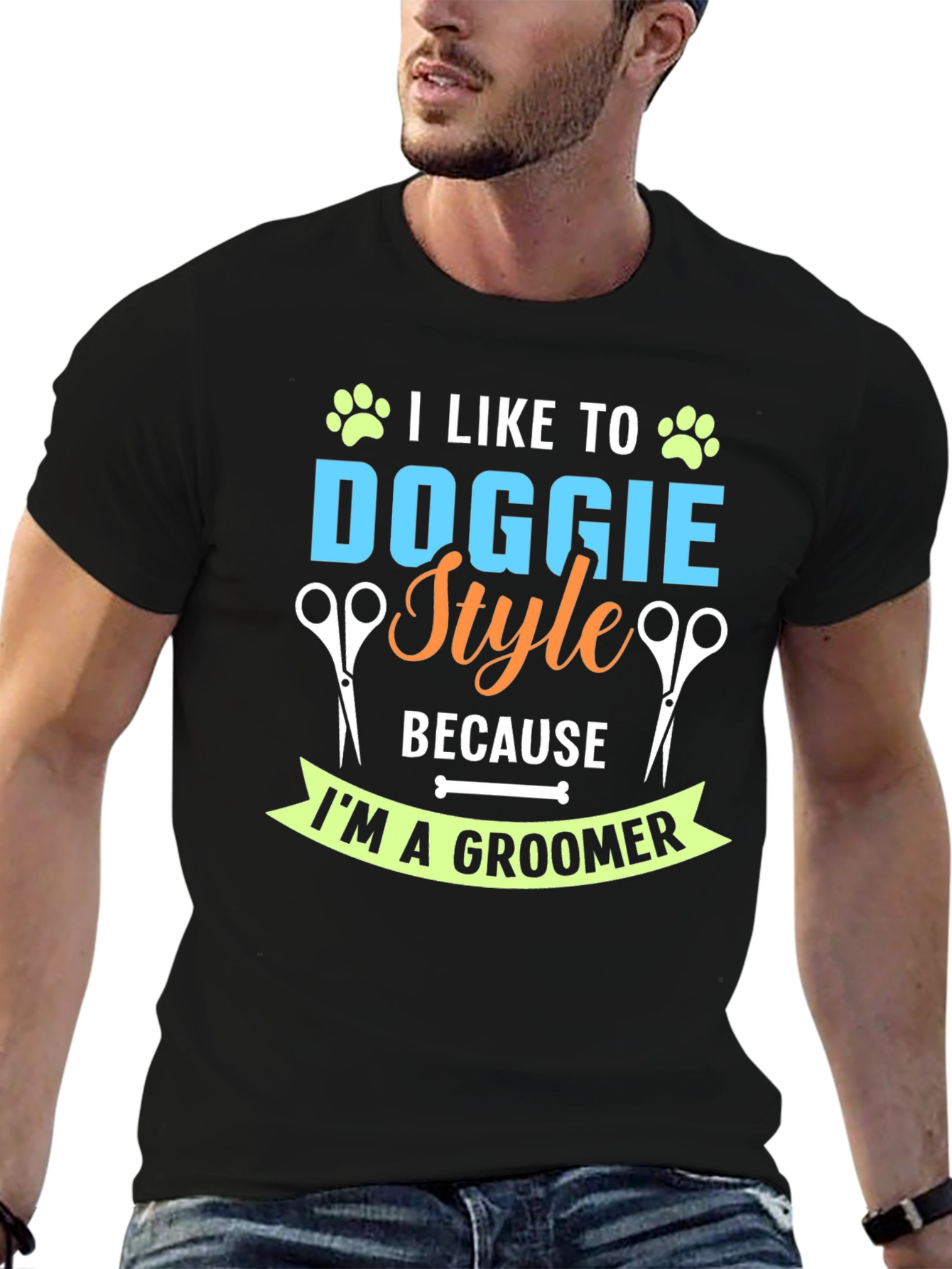 Funny Dog Groomer T-Shirt - Doggie Style