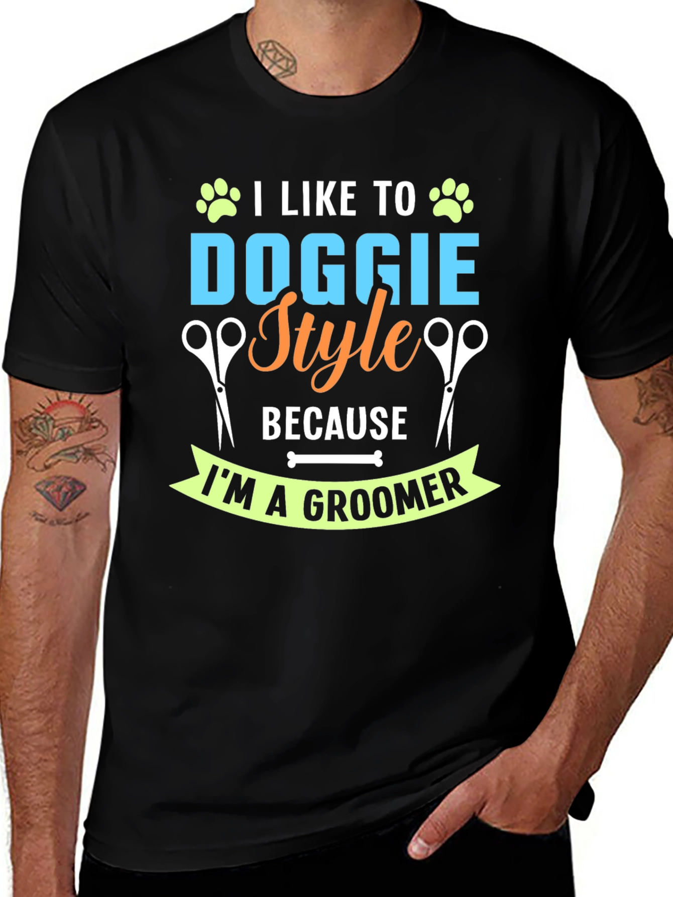 Funny Dog Groomer T-Shirt - Doggie Style