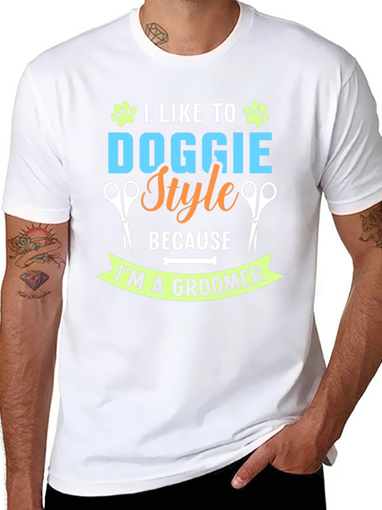Funny Dog Groomer T-Shirt - Doggie Style