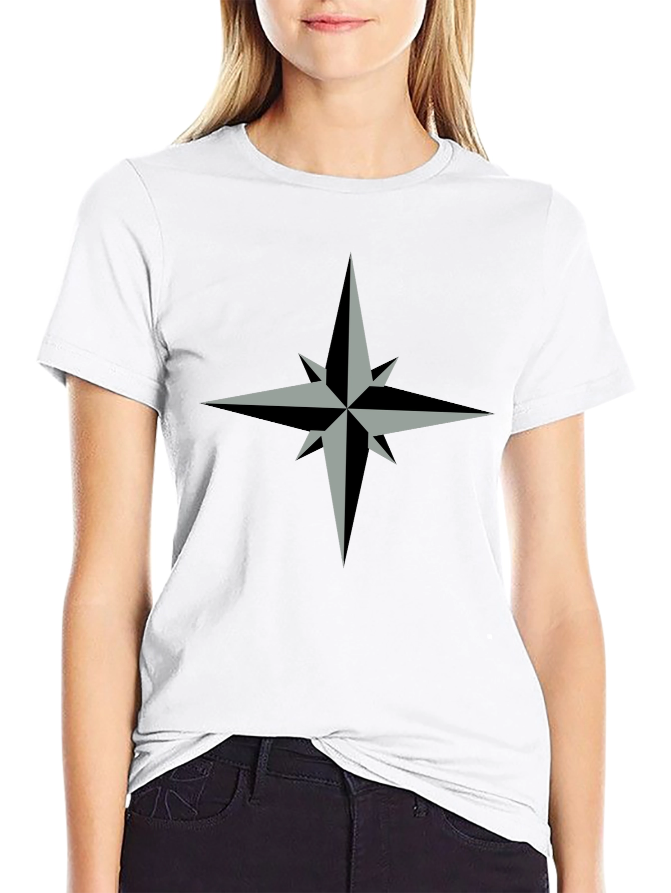 Compass Rose Graphic Tee - Stylish Black T-Shirt