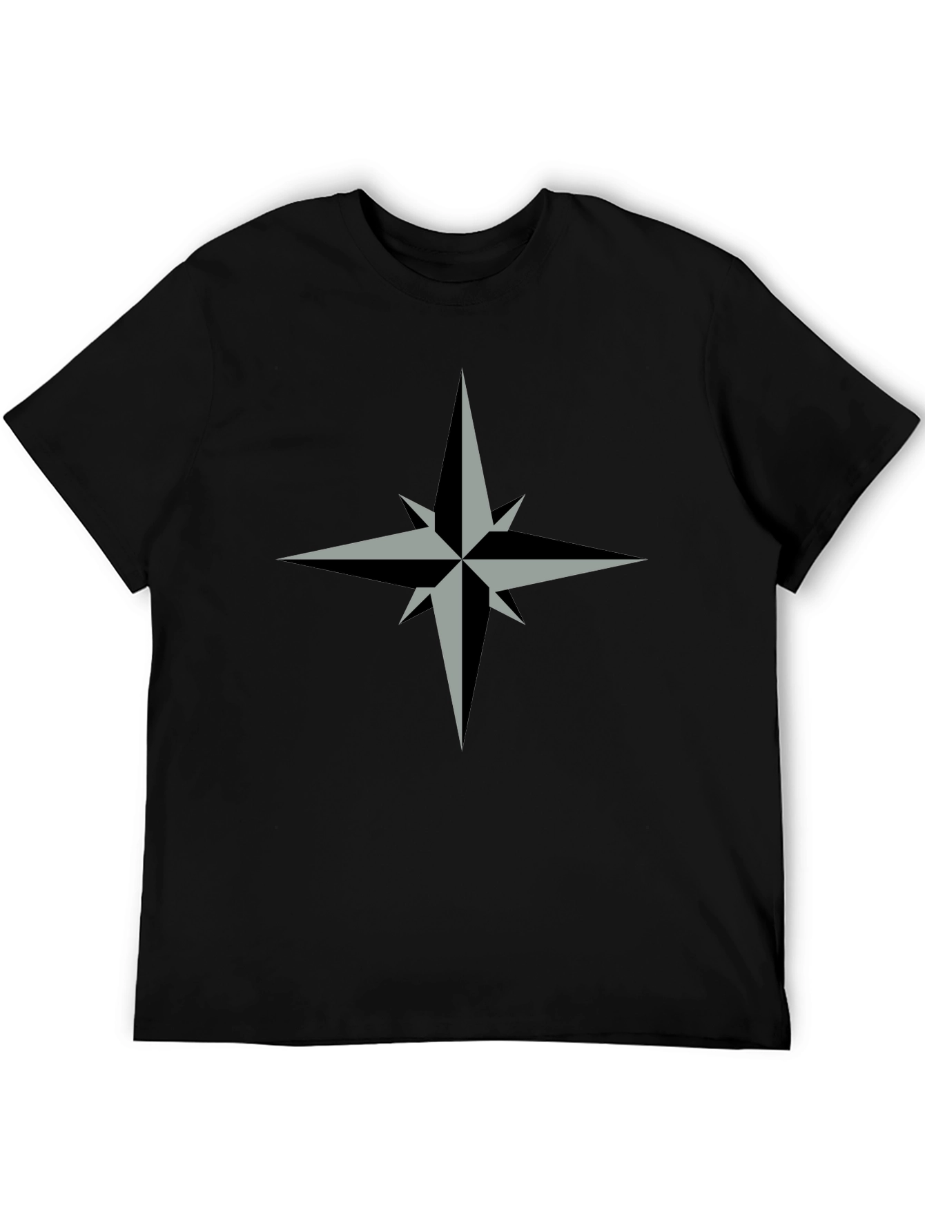 Compass Rose Graphic Tee - Stylish Black T-Shirt