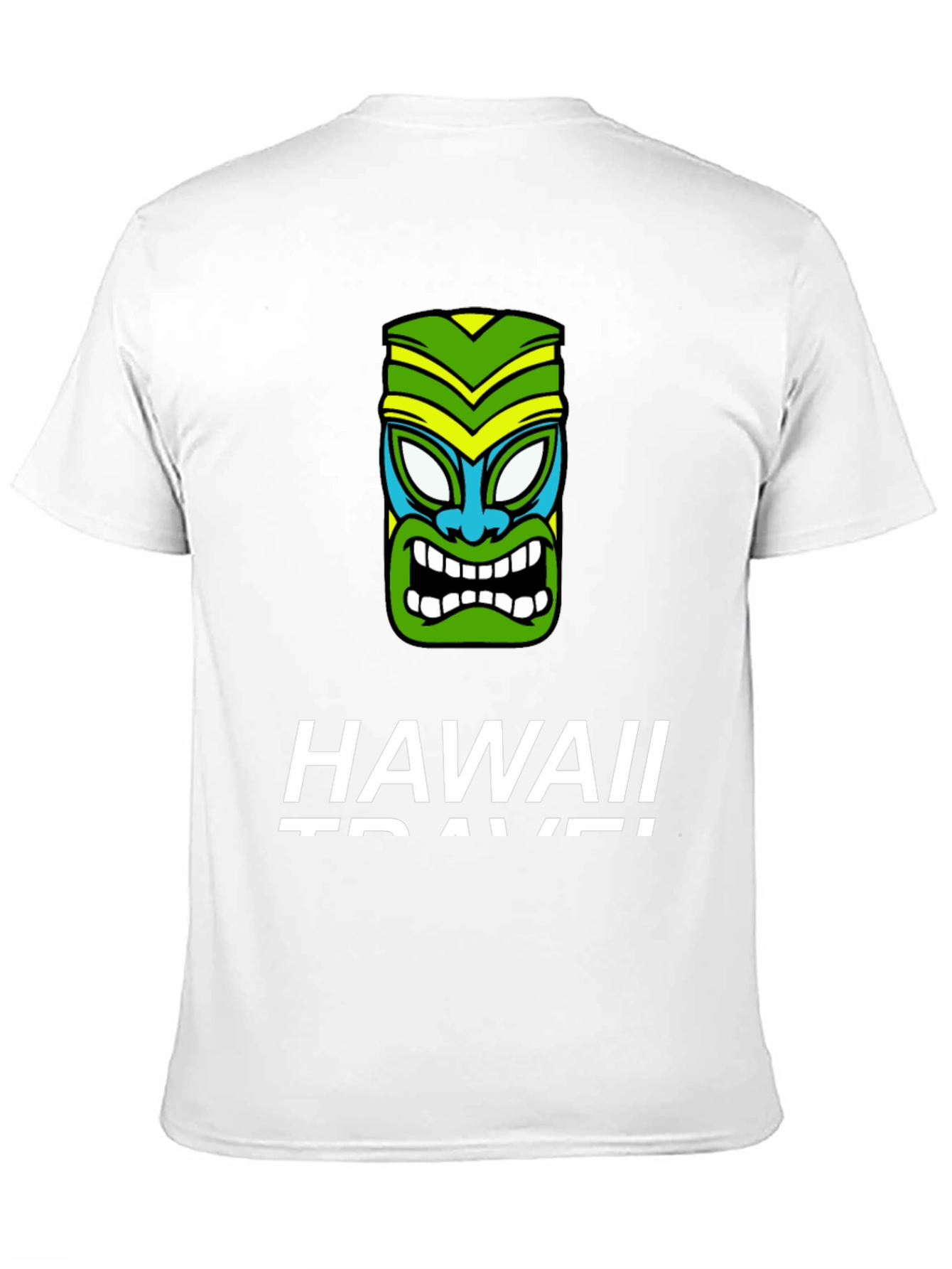 Hawaii Travel Tiki Face Black T-Shirt