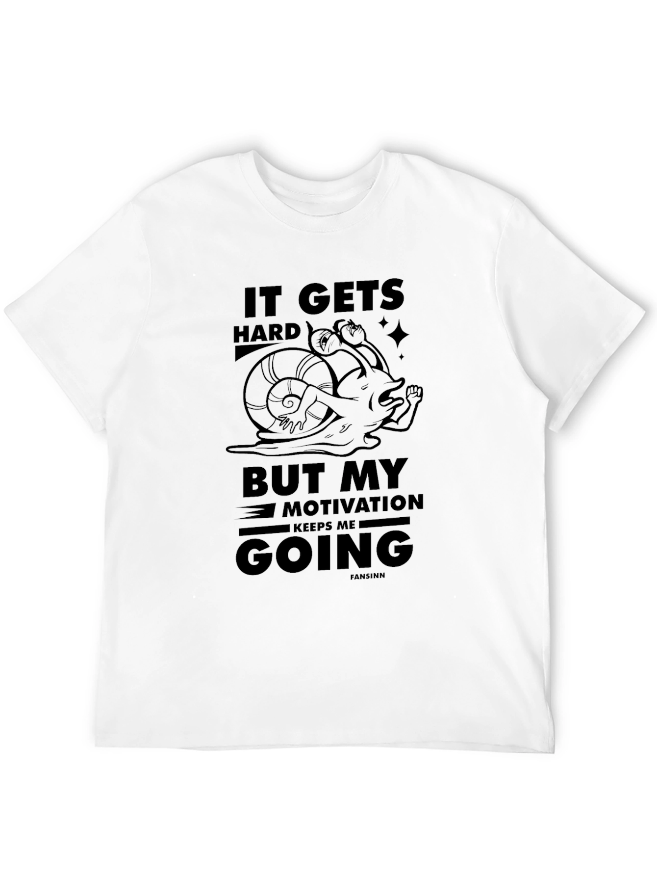Motivational Snail Black T-Shirt