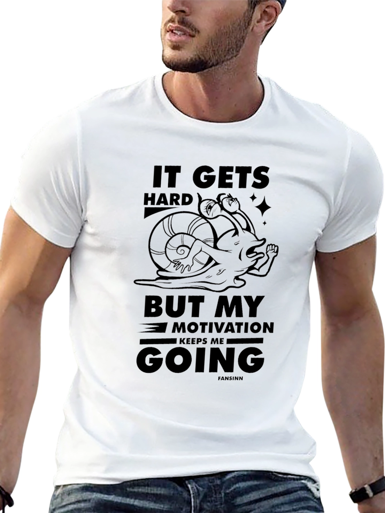 Motivational Snail Black T-Shirt