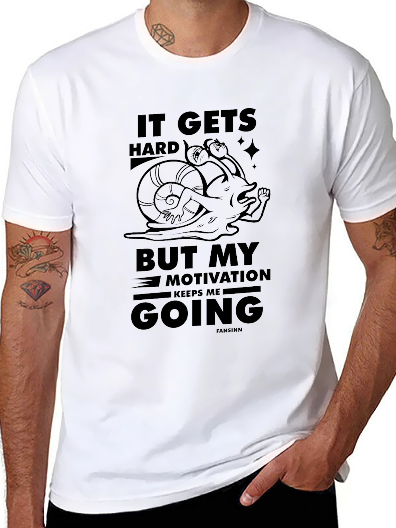 Motivational Snail Black T-Shirt