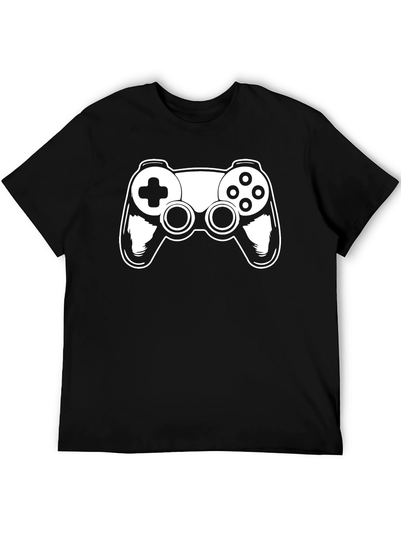 Gamers Black T-Shirt with White Controller Graphic