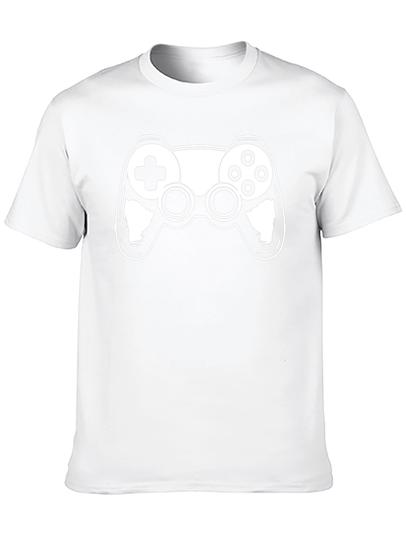 Gamers Black T-Shirt with White Controller Graphic