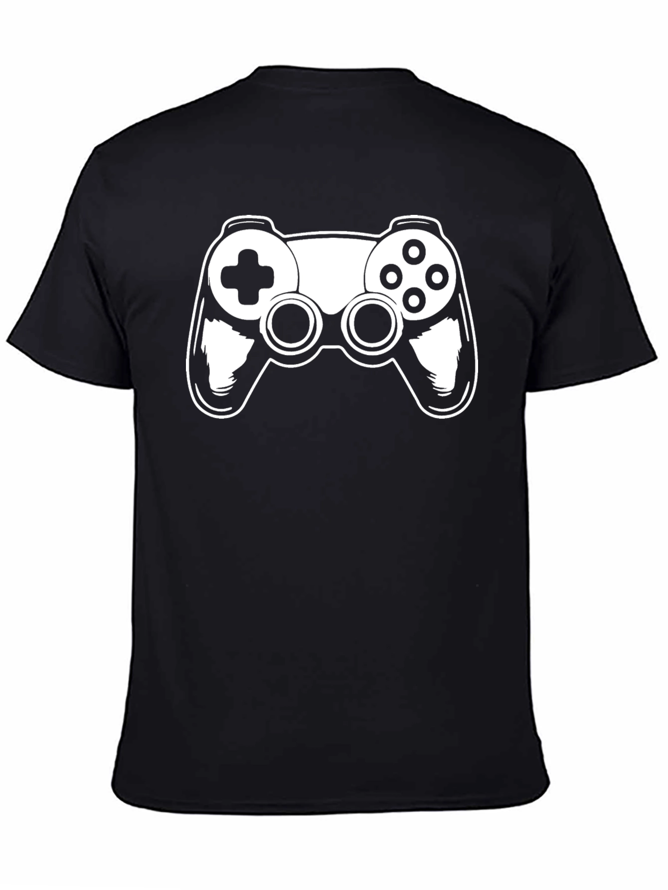Gamers Black T-Shirt with White Controller Graphic