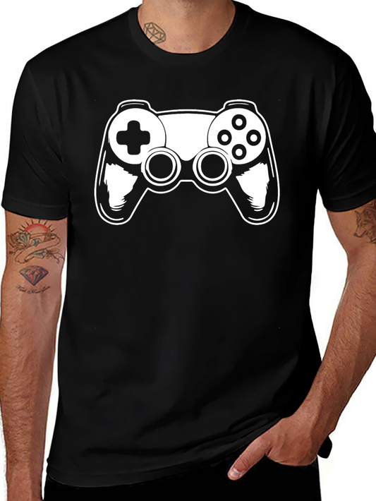 Gamers Black T-Shirt with White Controller Graphic