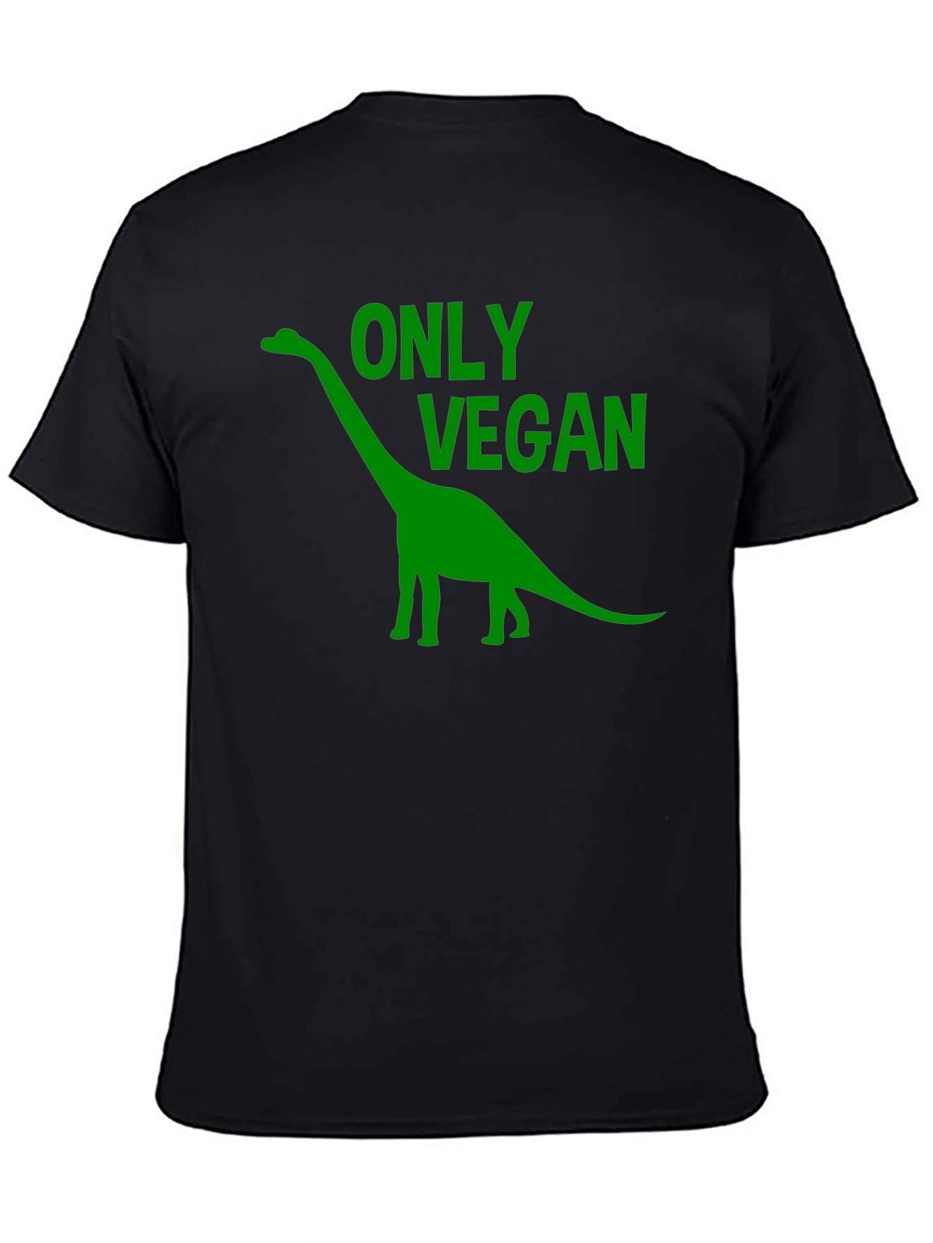 Vegan Dinosaur T-Shirt - Black Cotton Tee