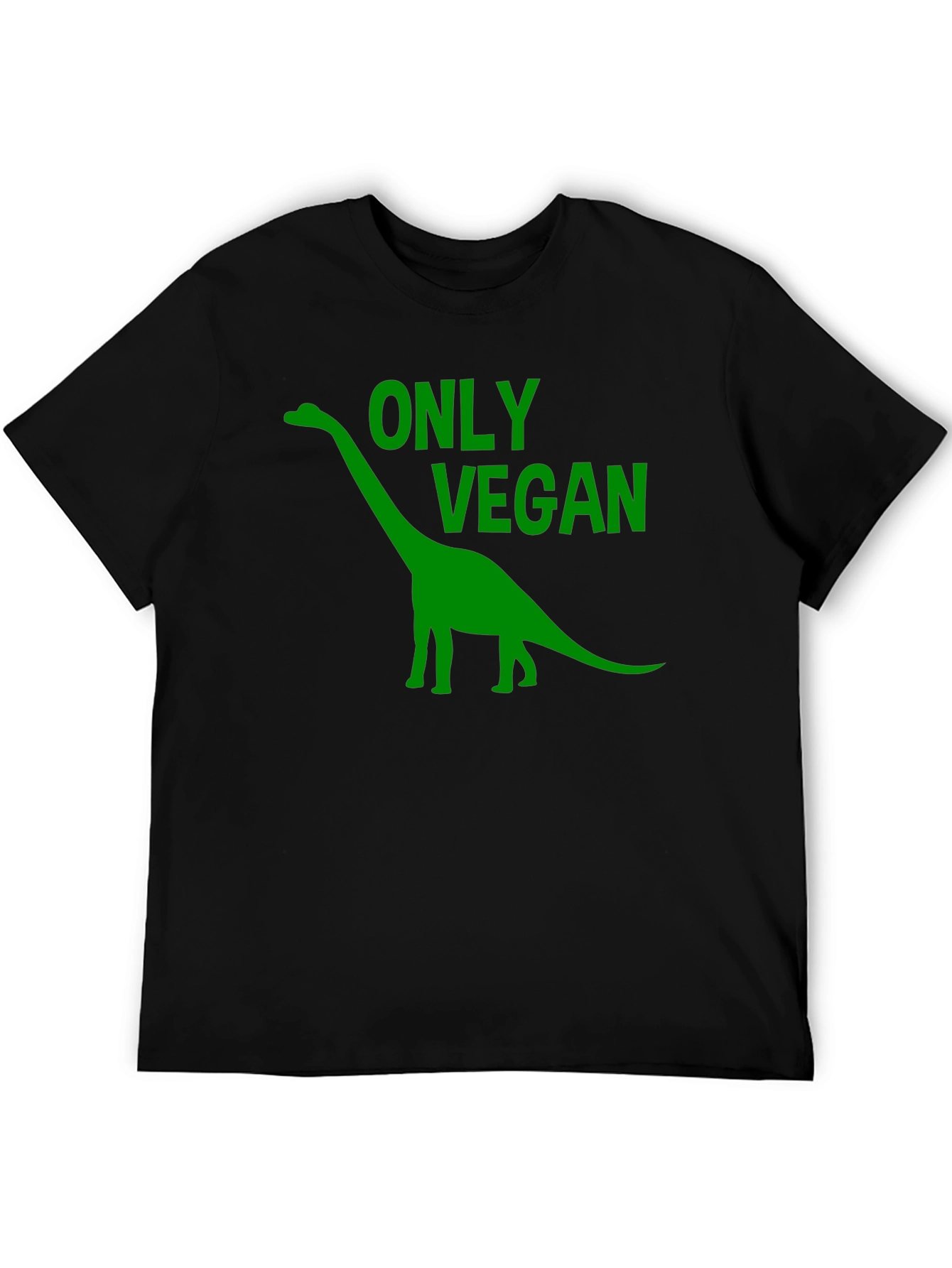 Vegan Dinosaur T-Shirt - Black Cotton Tee