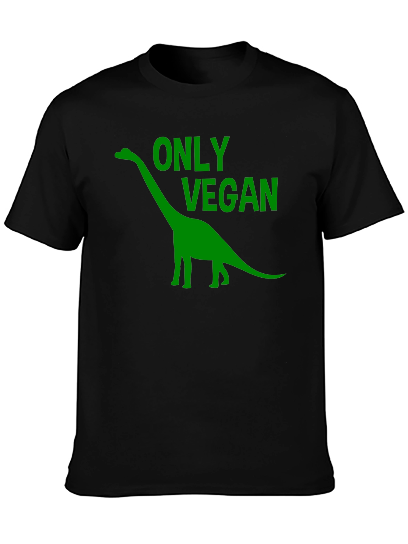 Vegan Dinosaur T-Shirt - Black Cotton Tee