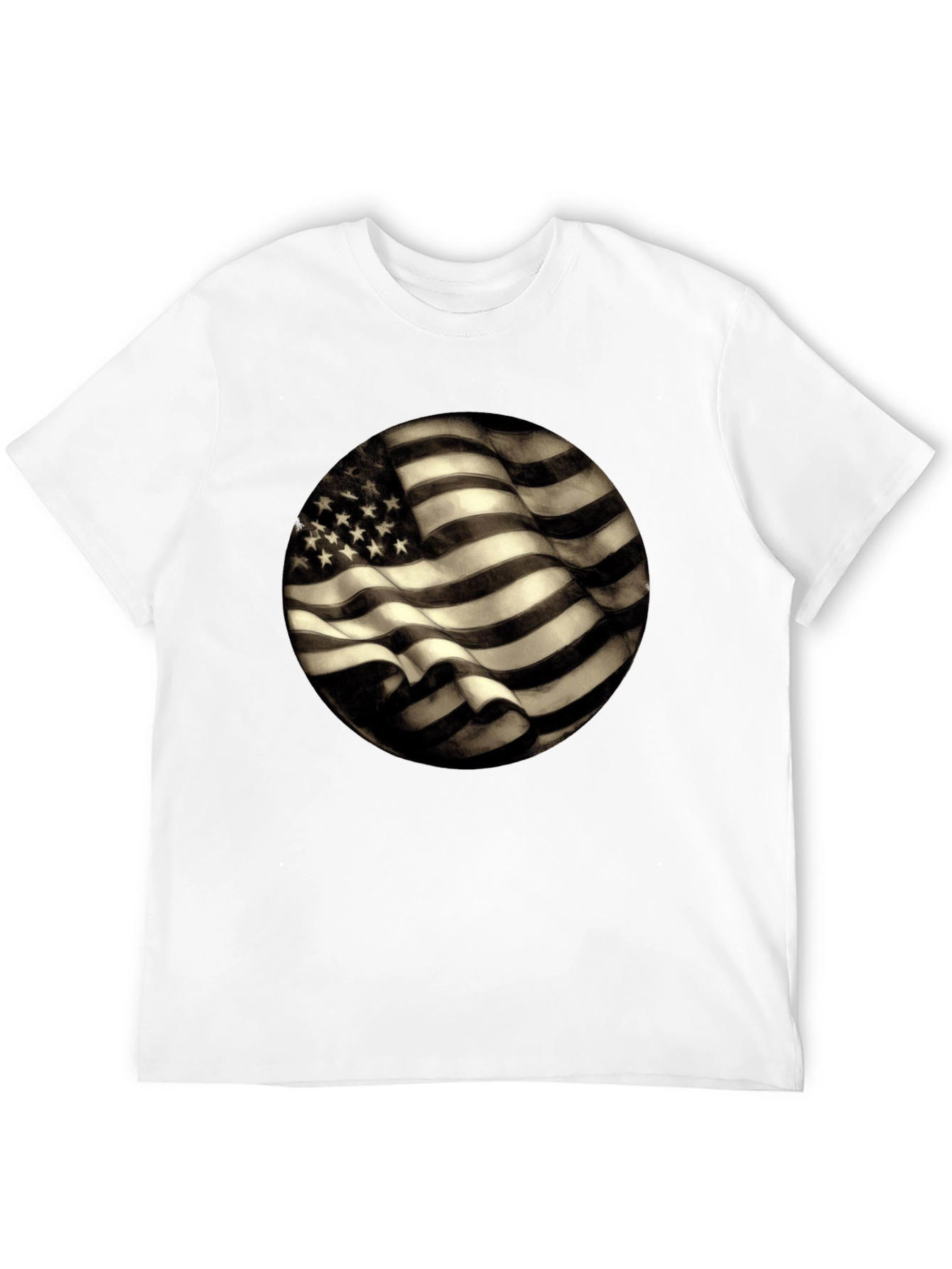 American Flag Graphic Mens Black T-Shirt