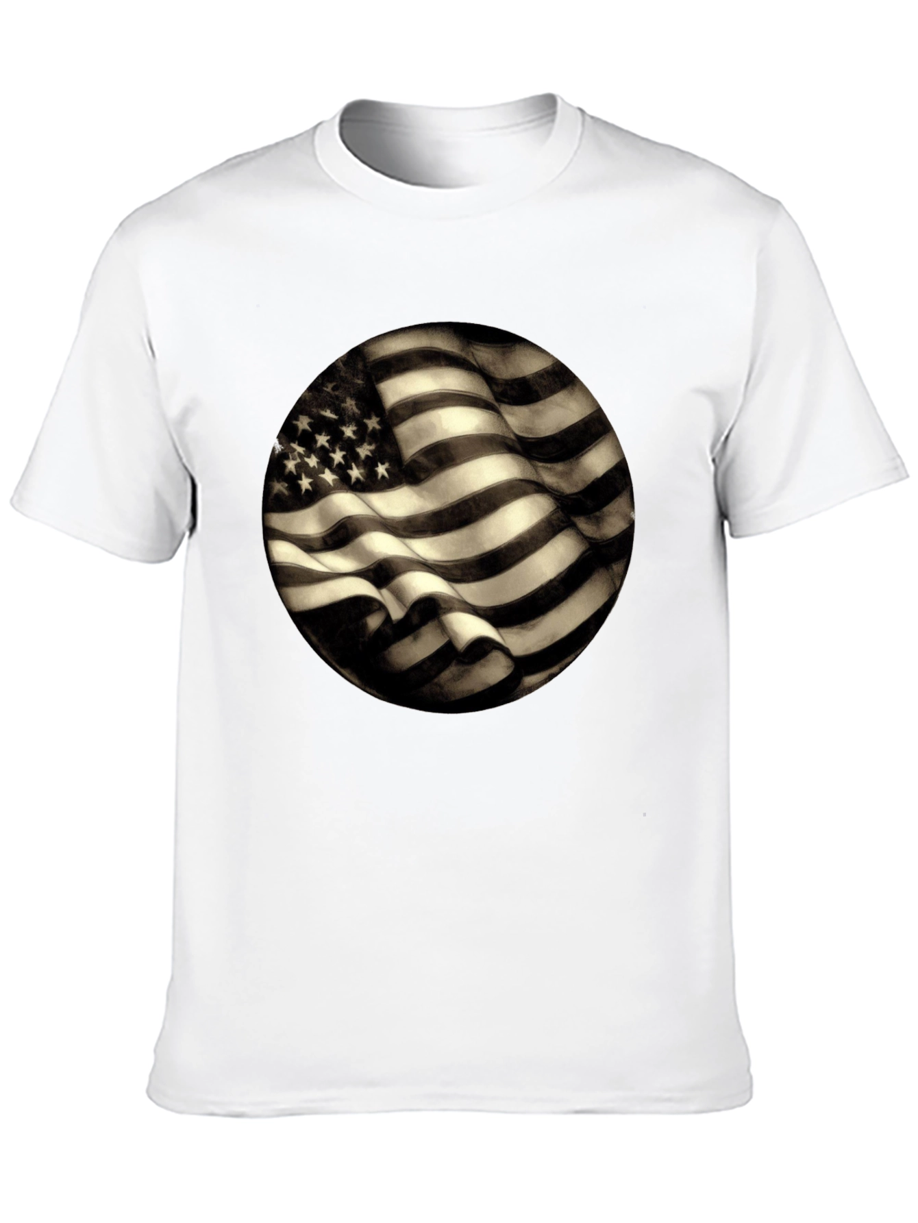 American Flag Graphic Mens Black T-Shirt