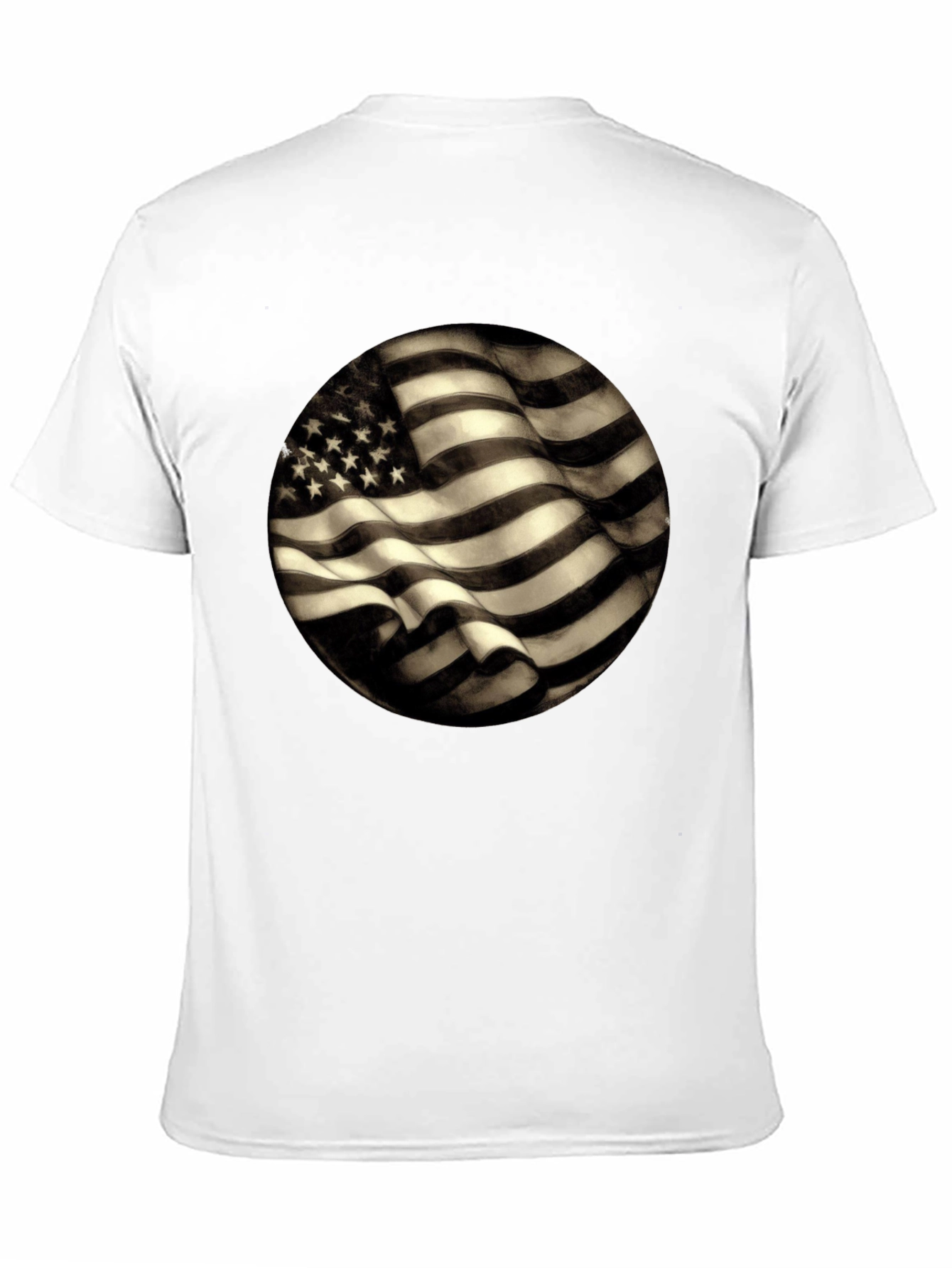 American Flag Graphic Mens Black T-Shirt