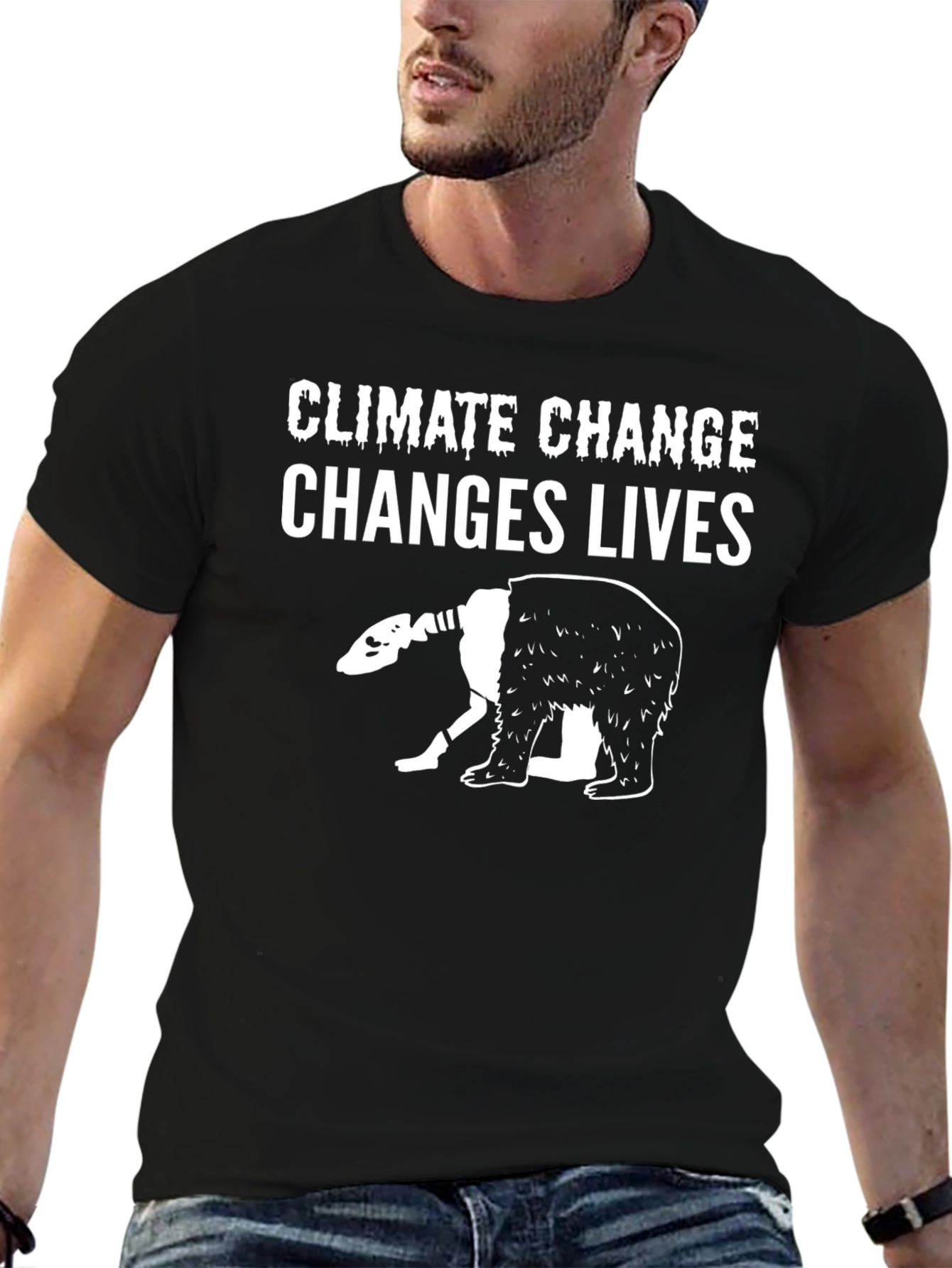Climate Change Bear Graphic T-Shirt