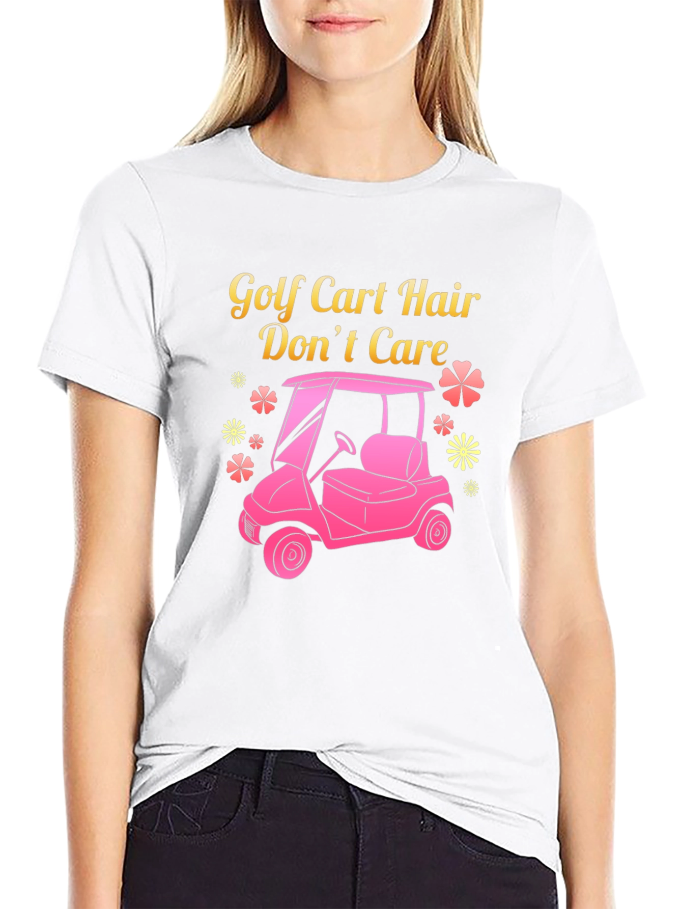 Golf Cart Hair Dont Care Tee