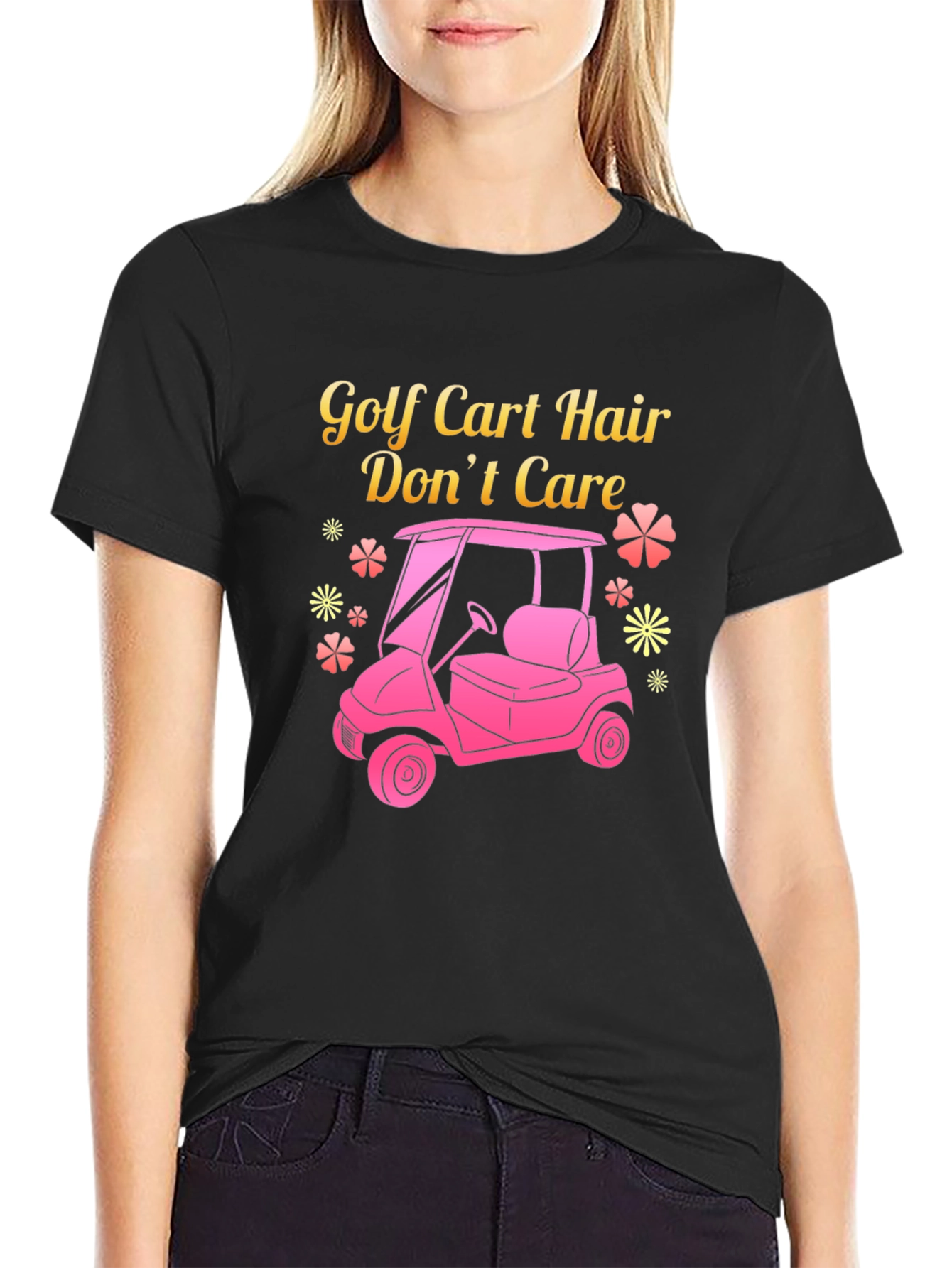 Golf Cart Hair Dont Care Tee