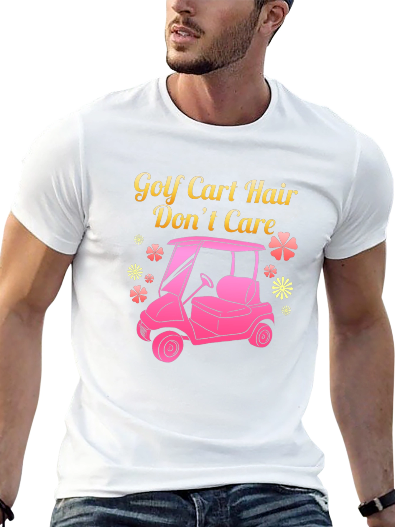 Golf Cart Hair Dont Care Tee