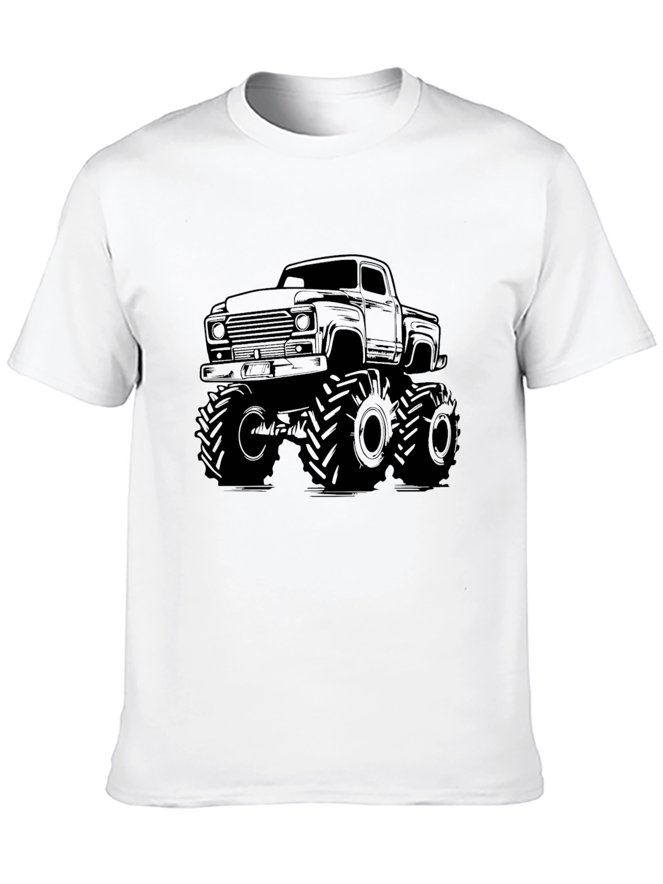 Monster Truck Graphic Tee - Black Cotton T-Shirt