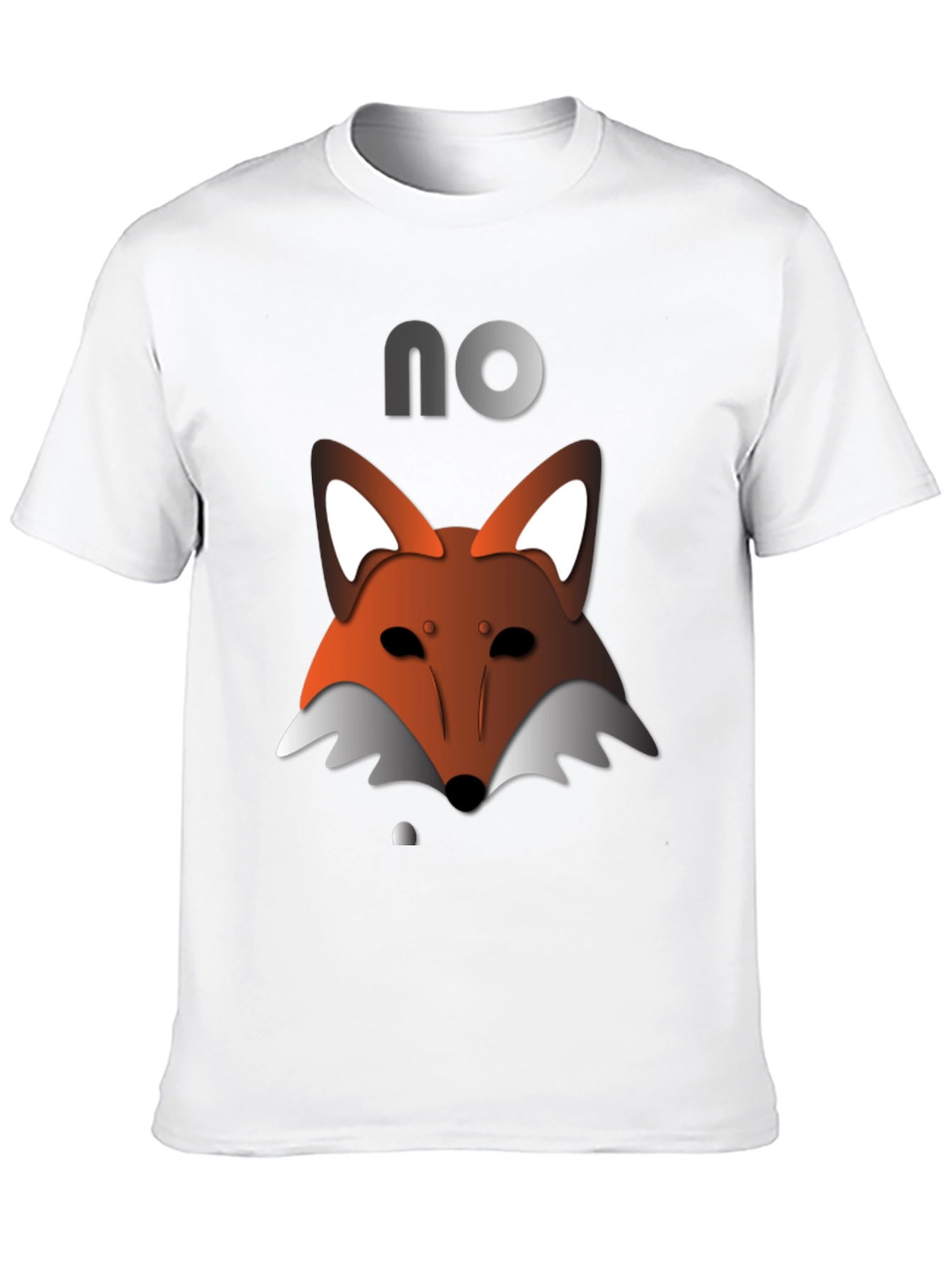 Mens Black T-Shirt with Fox Graphic & NO