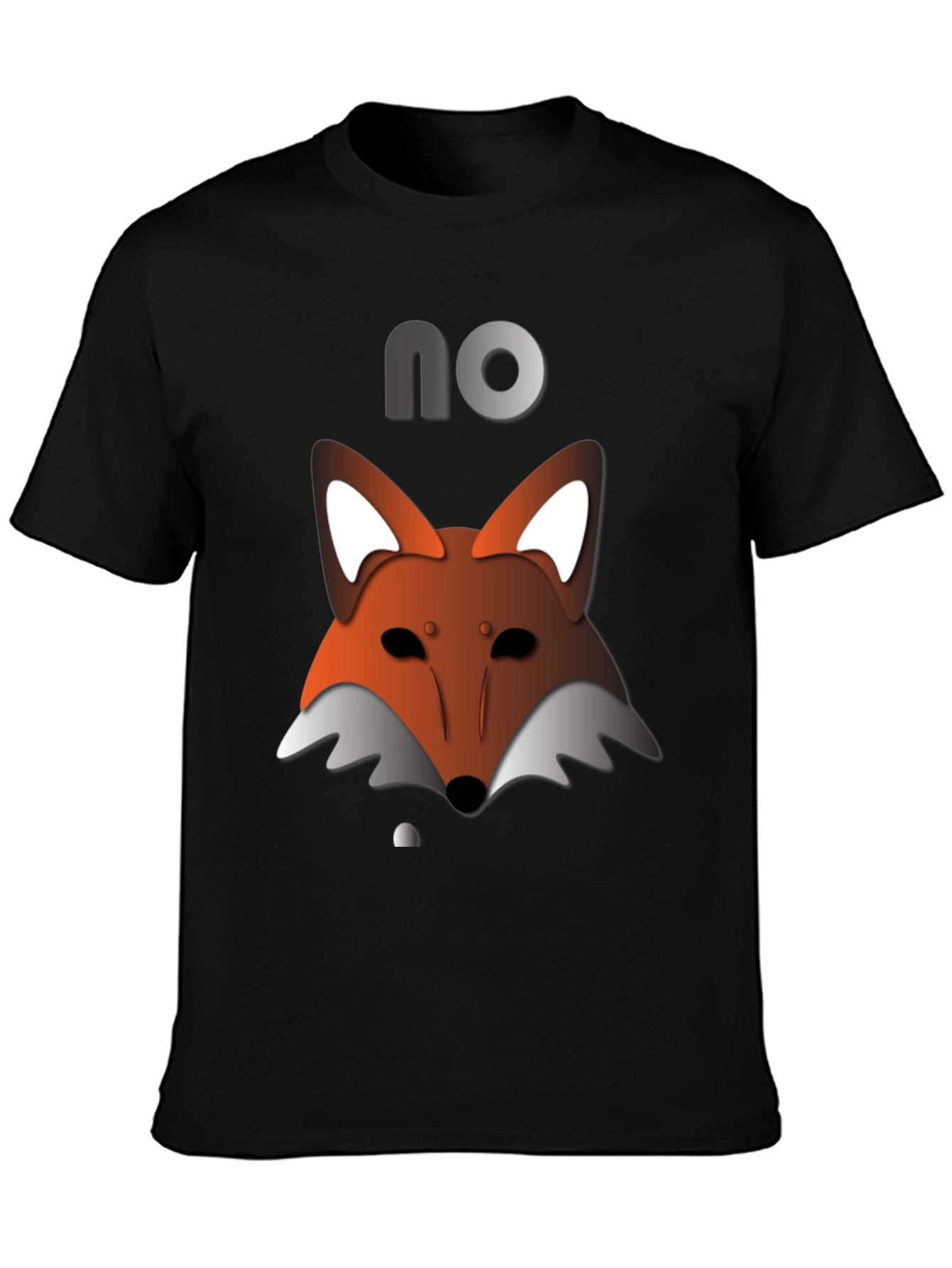 Mens Black T-Shirt with Fox Graphic & NO