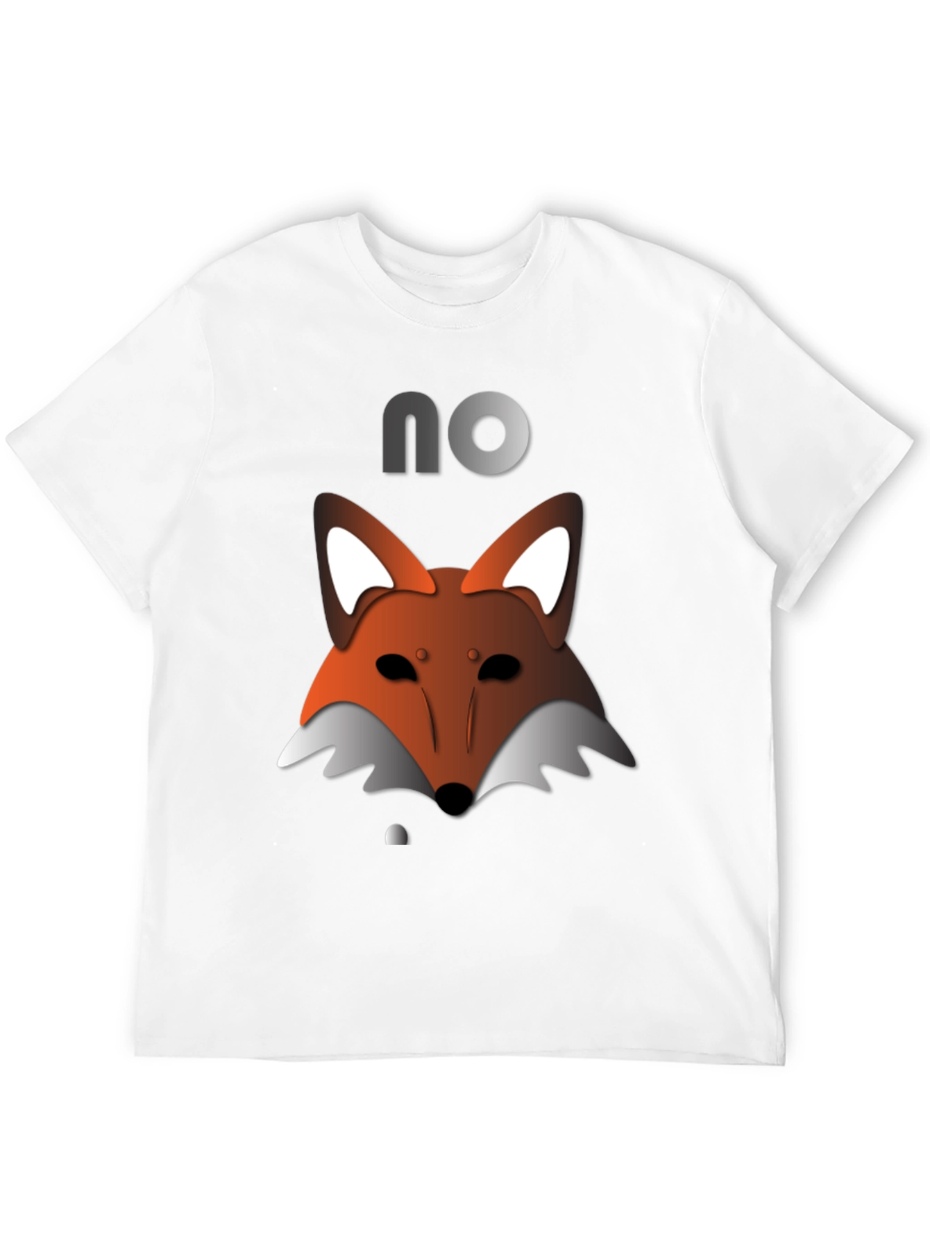 Mens Black T-Shirt with Fox Graphic & NO