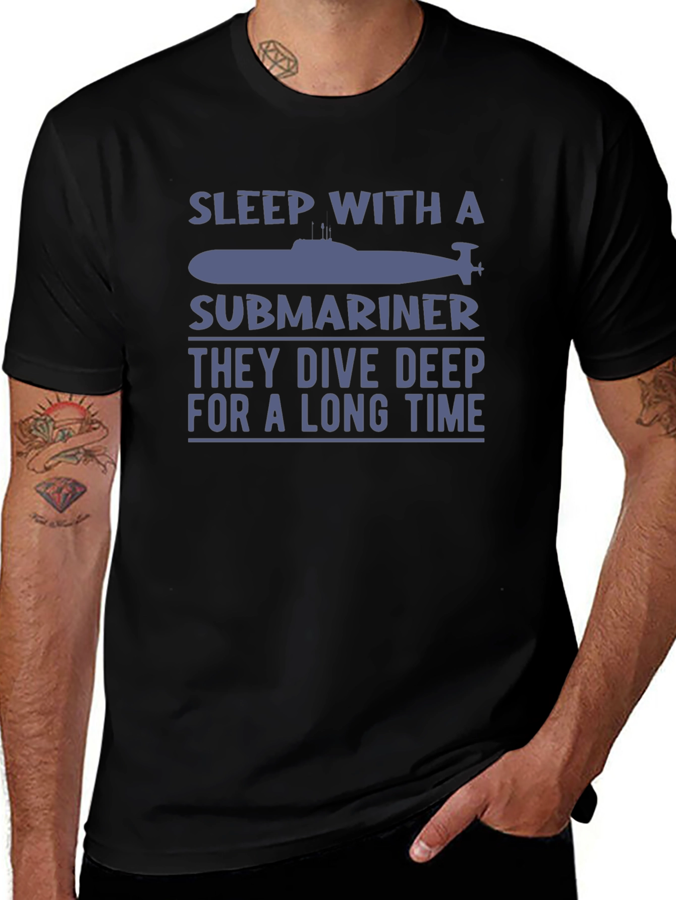 Sleep With A Submariner Black Graphic T-Shirt