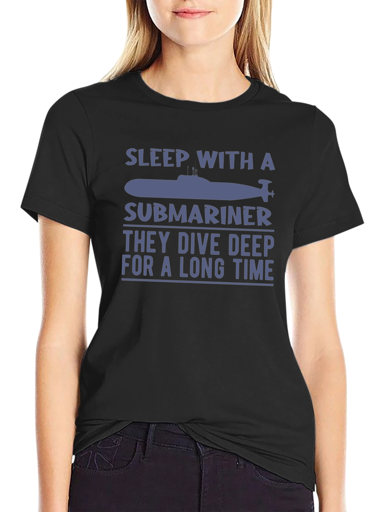 Sleep With A Submariner Black Graphic T-Shirt