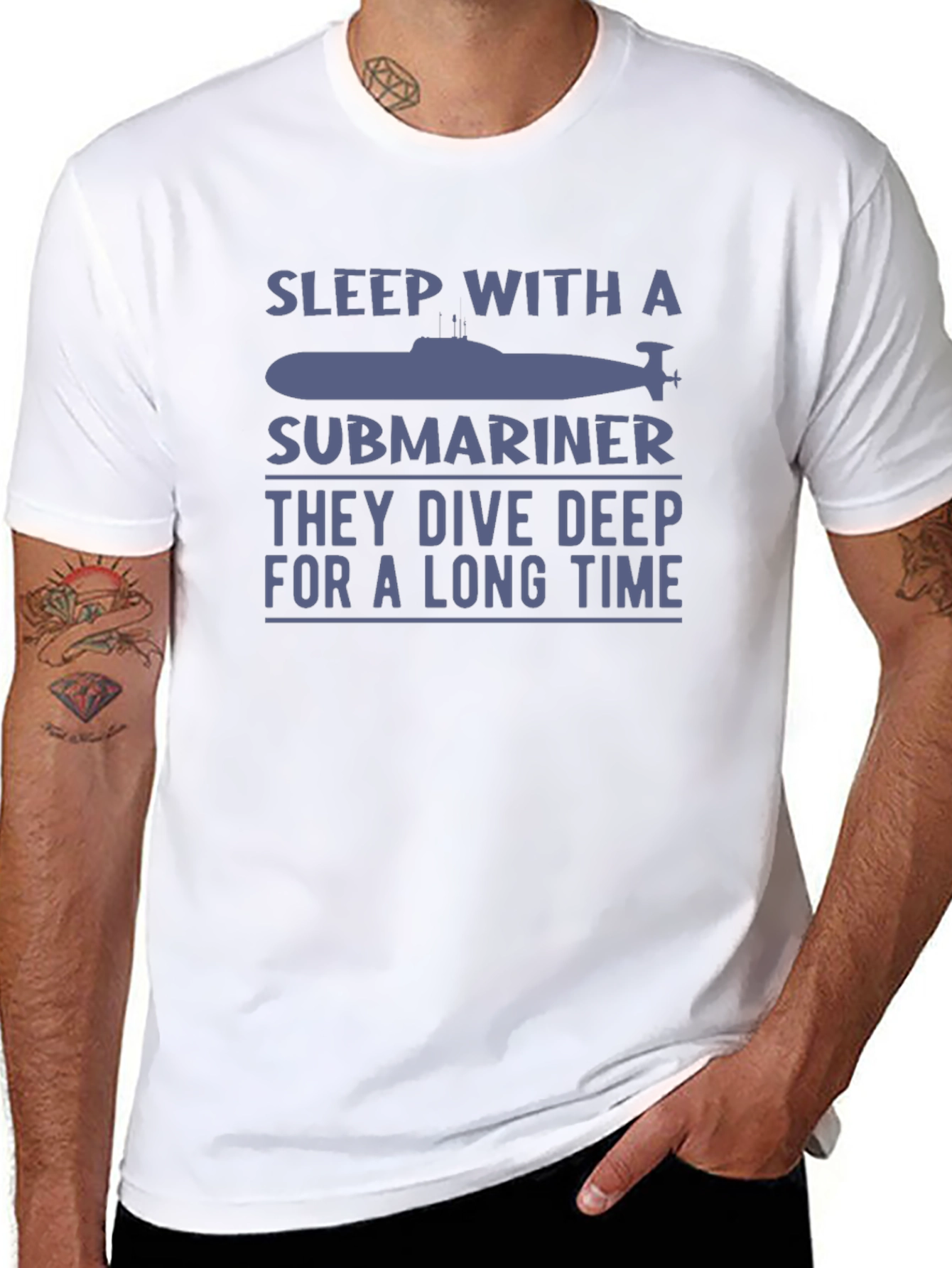 Sleep With A Submariner Black Graphic T-Shirt