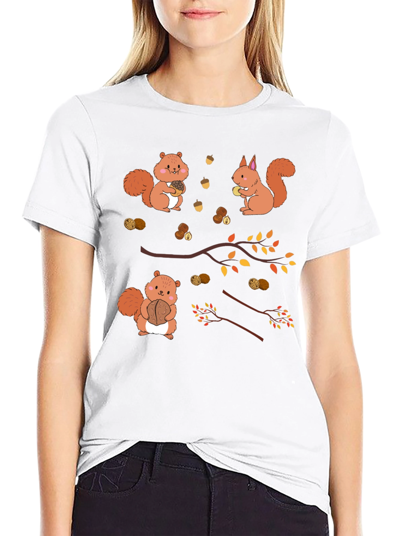 Squirrels & Nuts Graphic Tee - Unisex Black T-Shirt
