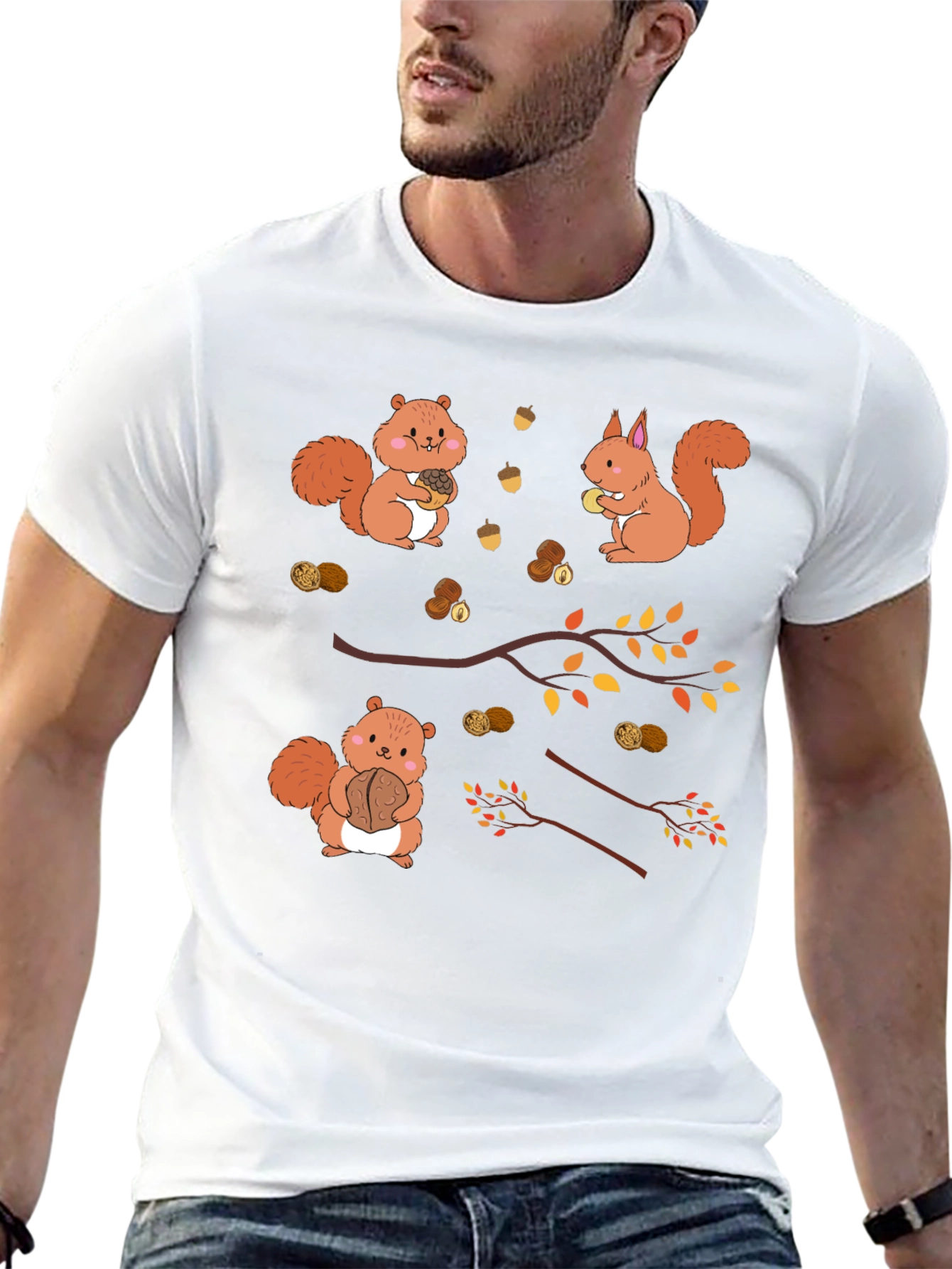 Squirrels & Nuts Graphic Tee - Unisex Black T-Shirt