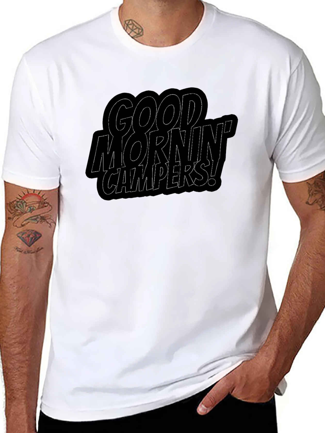 Good Mornin Campers Black T-Shirt