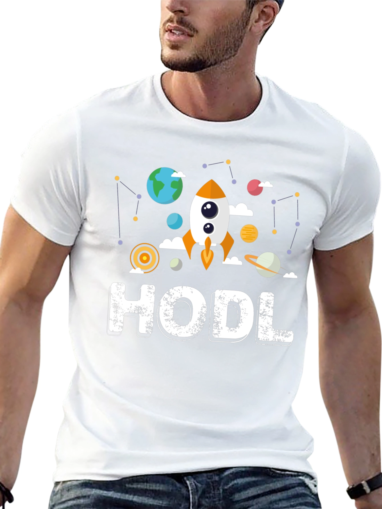 HODL Crypto Space Graphic T-Shirt