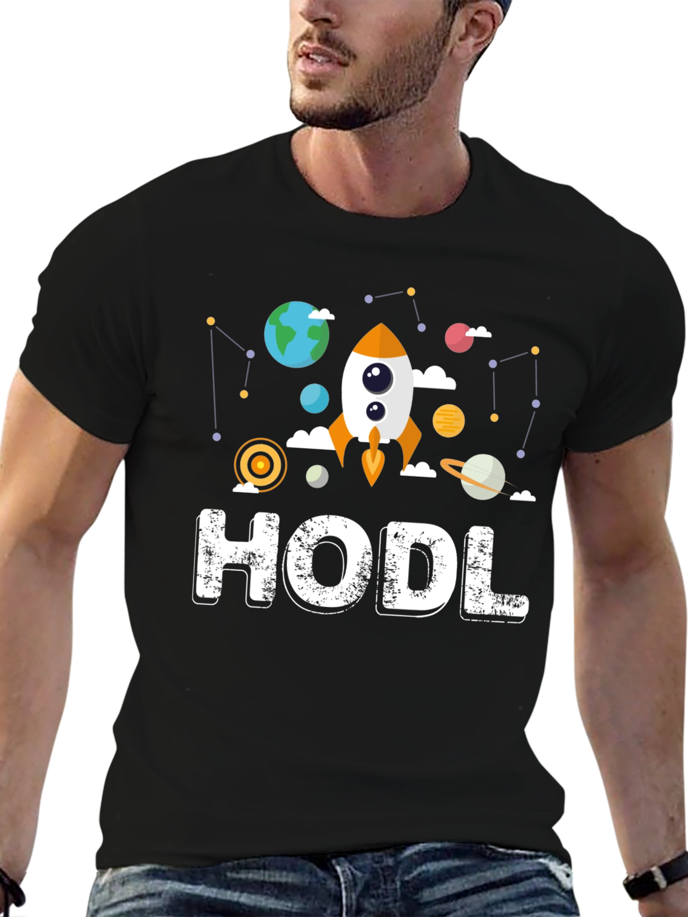 HODL Crypto Space Graphic T-Shirt