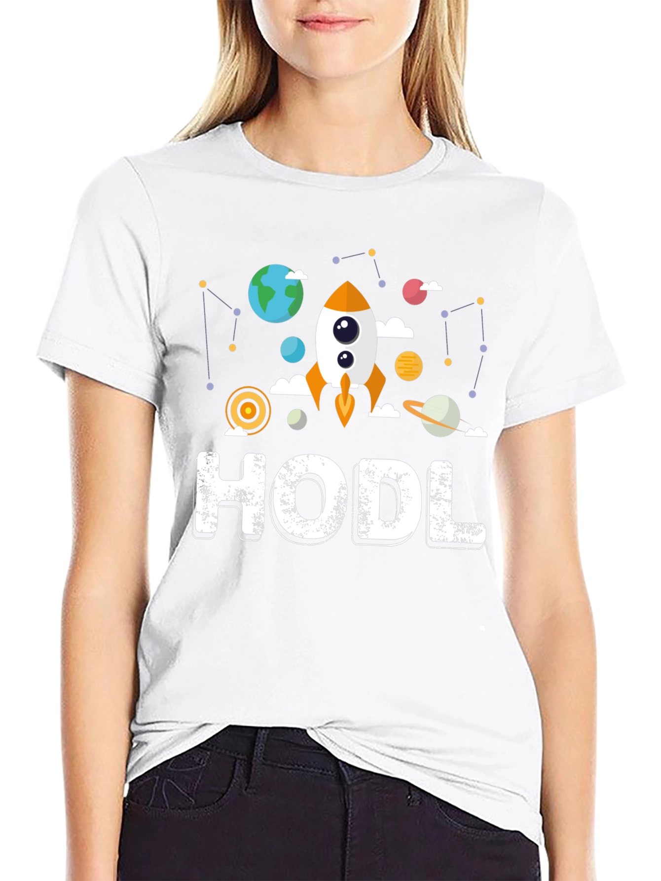 HODL Crypto Space Graphic T-Shirt