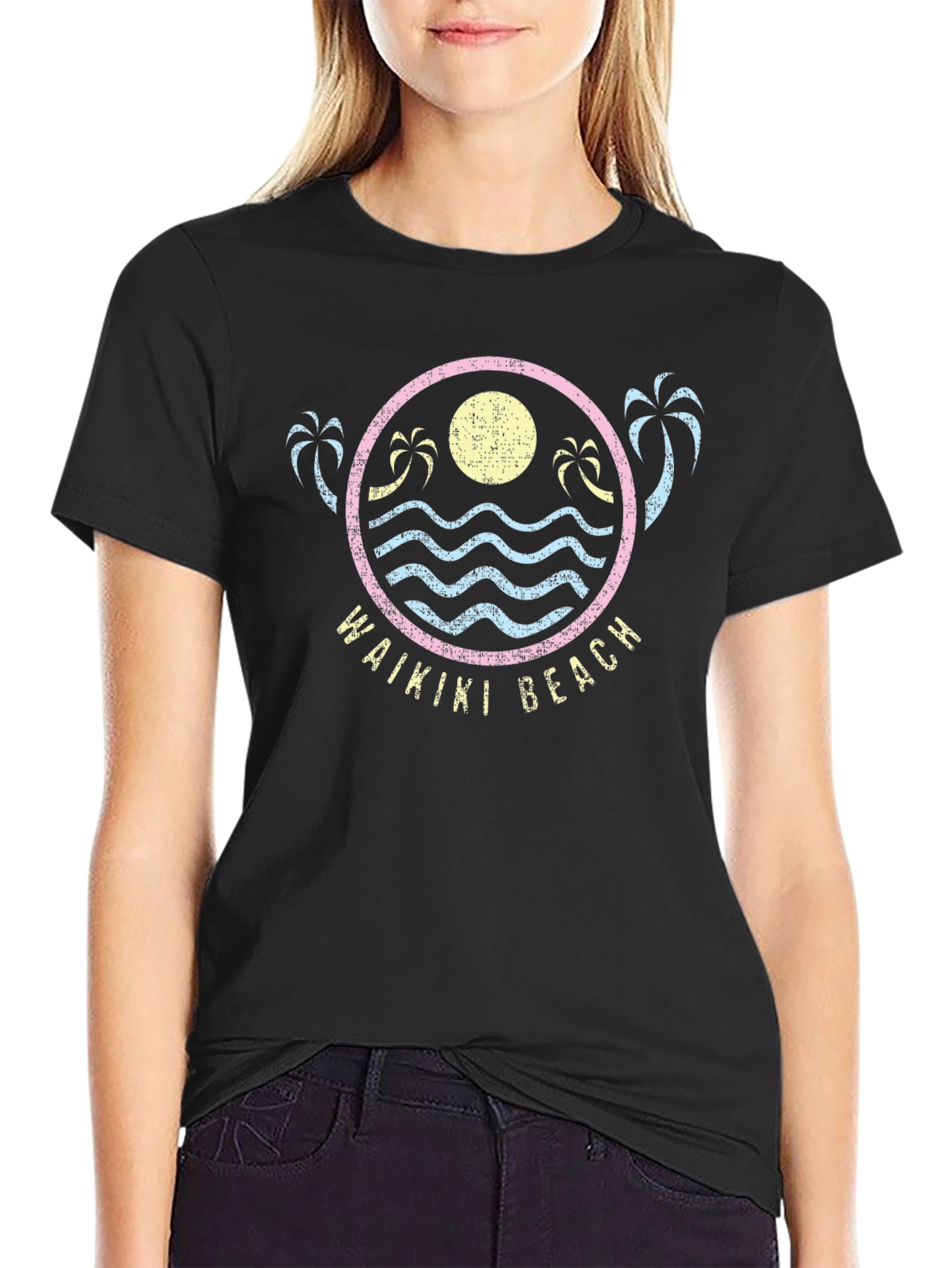 Waikiki Beach Graphic Tee - Island Style